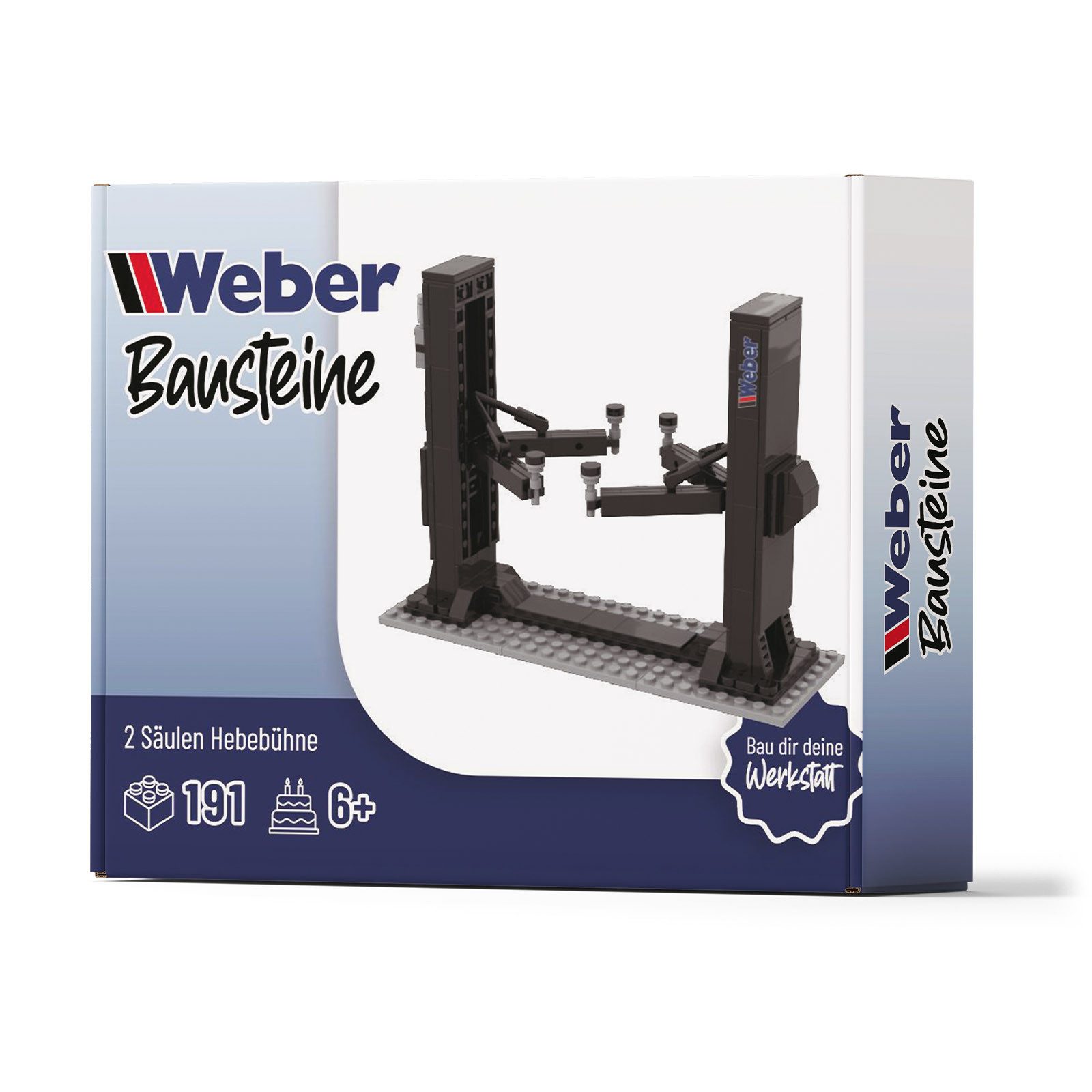 Weber GmbH Bausteine 2 Säulen Hebebühne Werkstatt Garage ab 6 Spielbausteine, (Packung, 191 St), Werkstattspaß für Kinder & Auto-Fans, perfektes Geschenk – Bild 4 von 4