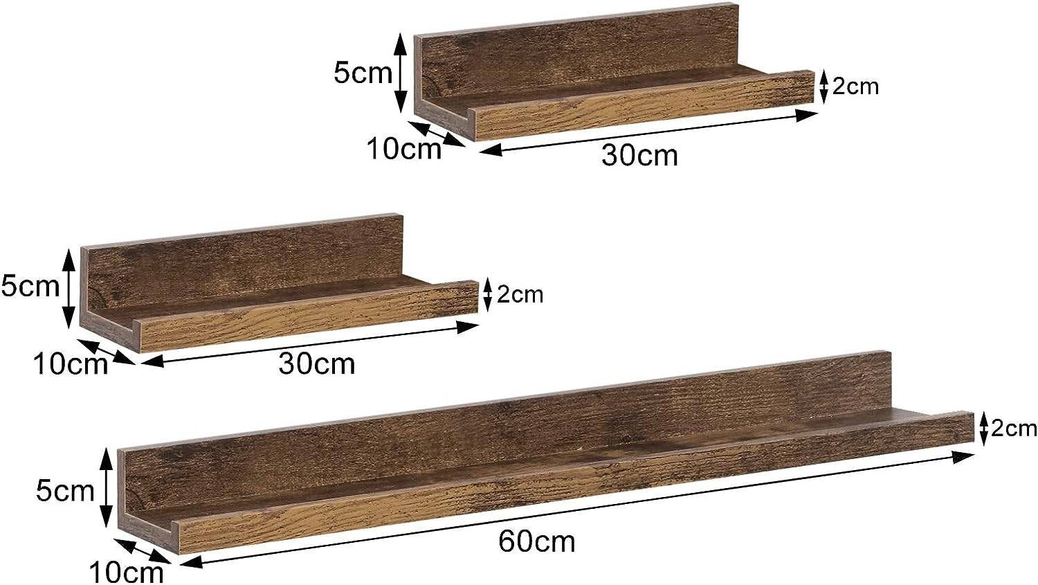 Woltu Bilderleiste, (Set, 6 St), 6er, Bilderregal Fotoleiste erhöhte Vorderkante