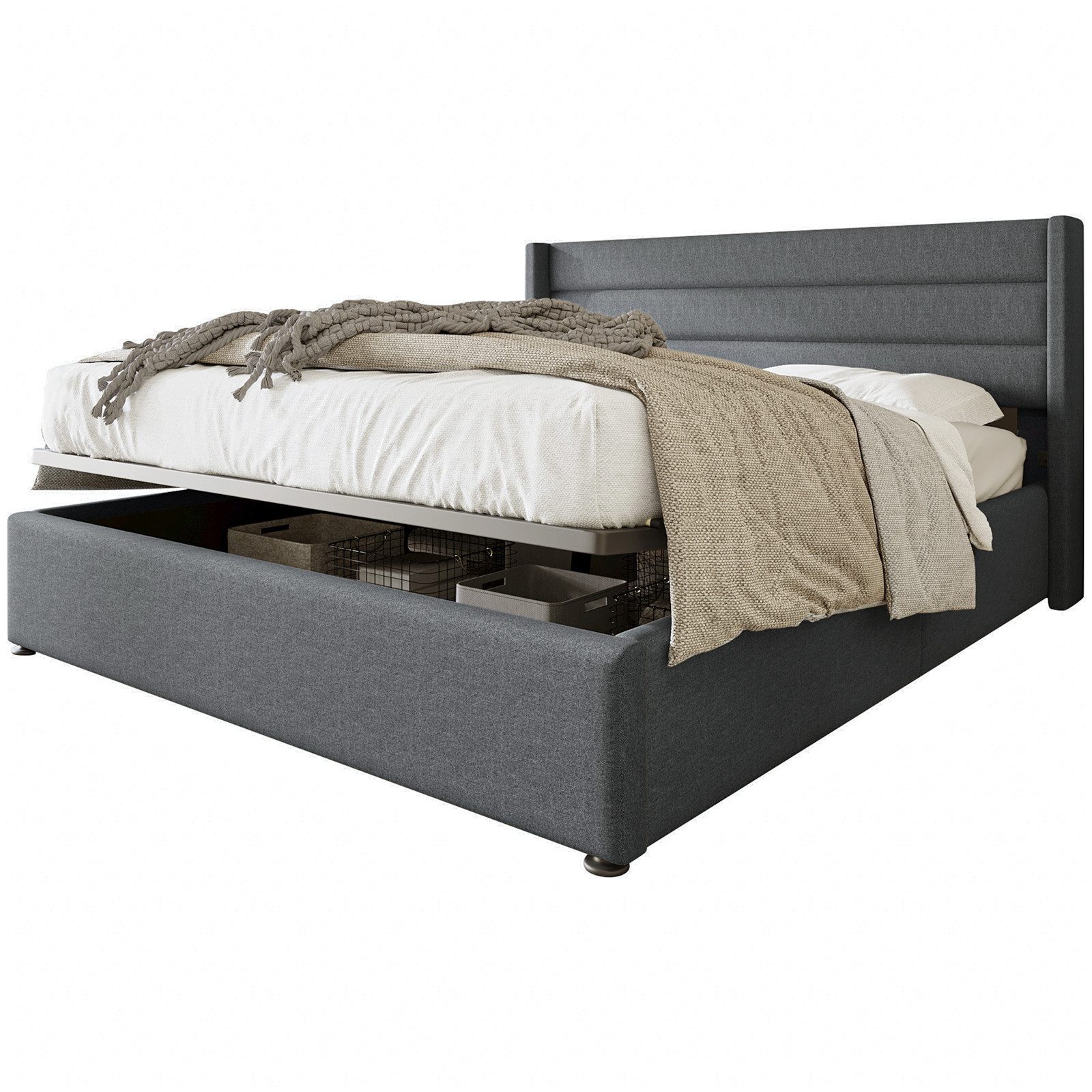 Yorbay Polsterbett Stauraumbett Polsterbett Hydraulisch Doppelbett günstig online kaufen