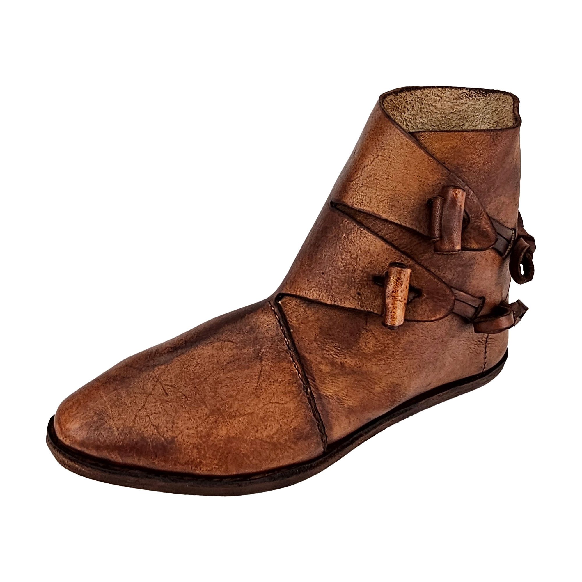 Ritter-Kostüm Wikinger Schuhe Typ Jorvik mit genagelter Doppelsohle Braun