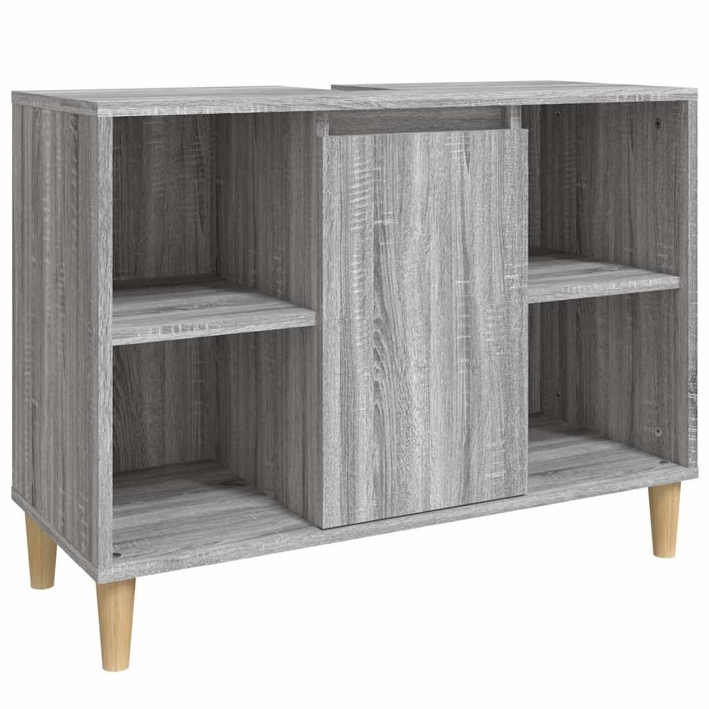 vidaXL Waschbeckenunterschrank Waschbeckenunterschrank Grau Sonoma 80x33x60 cm Holzwerkstoff (1-St)