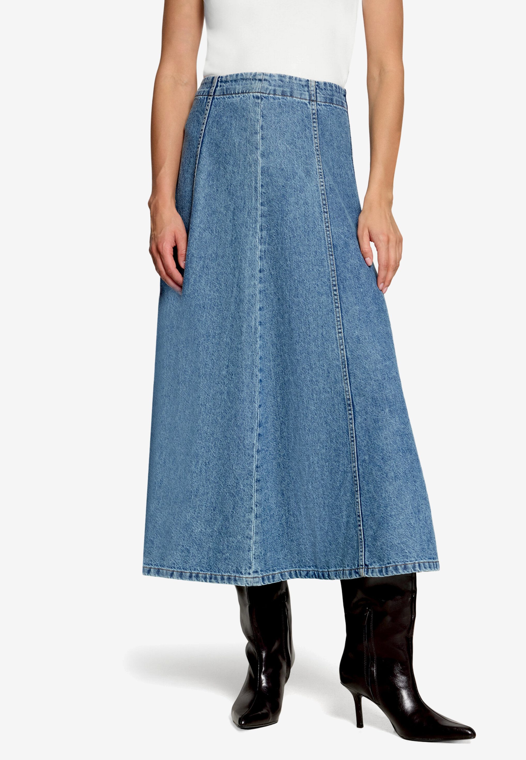 Zero Jeansrock 7/8 Länge / Reißverschluss hinten