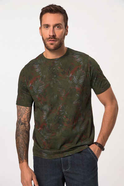 JP1880 T-Shirt T-Shirt Halbarm Rundhals floraler Allover-Print