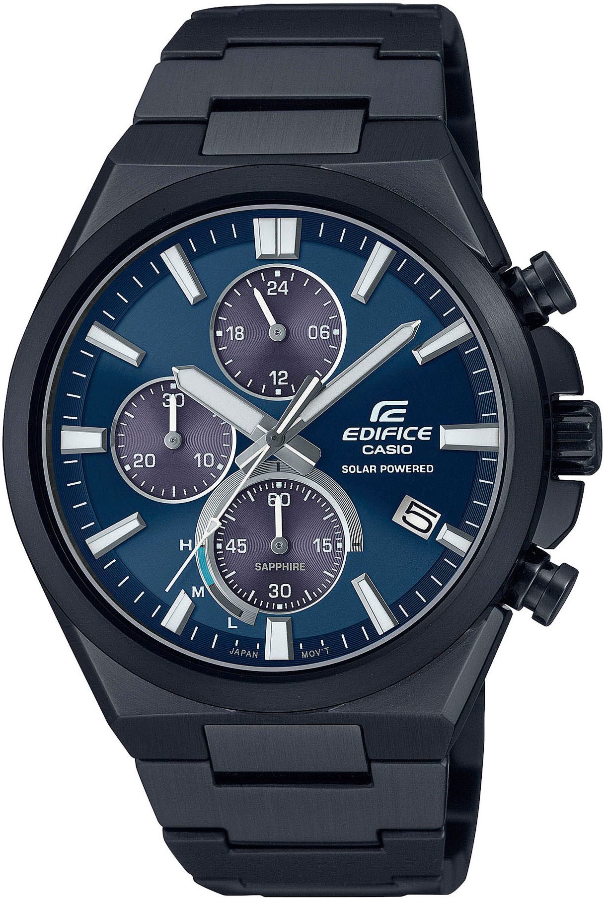 CASIO EDIFICE Chronograph, Solaruhr, Armbanduhr, Herrenuhr, bis 10 bar wasserdicht, Saphirglas