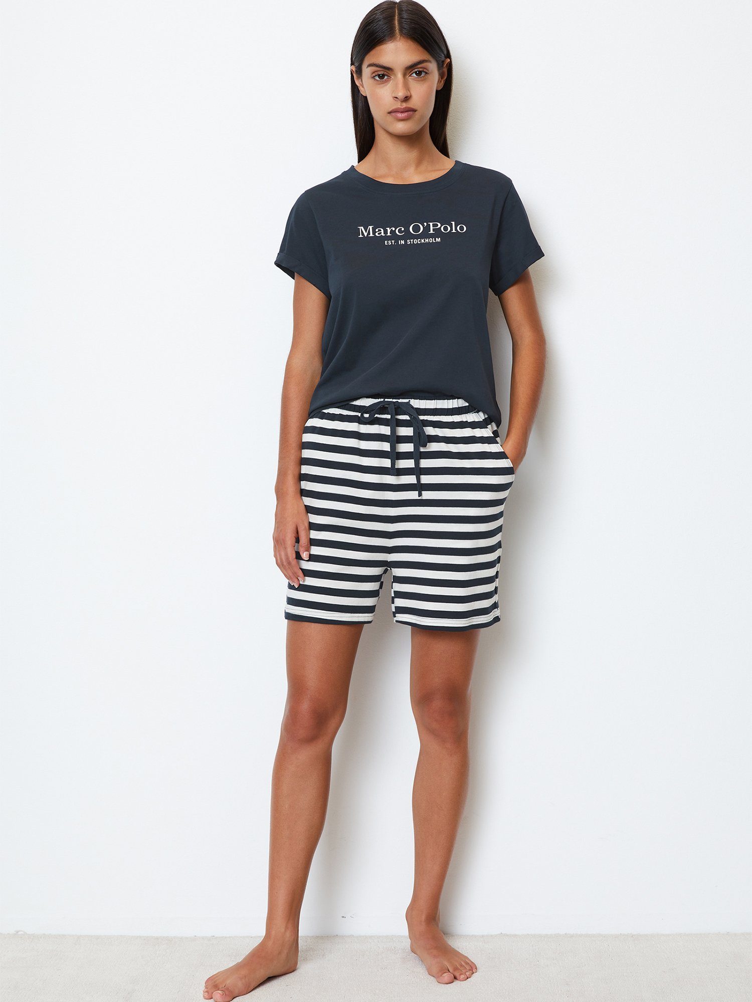 Marc O'Polo Pyjama Mix & Match Cotton (2 tlg) schlafanzug schlafmode bequem günstig online kaufen