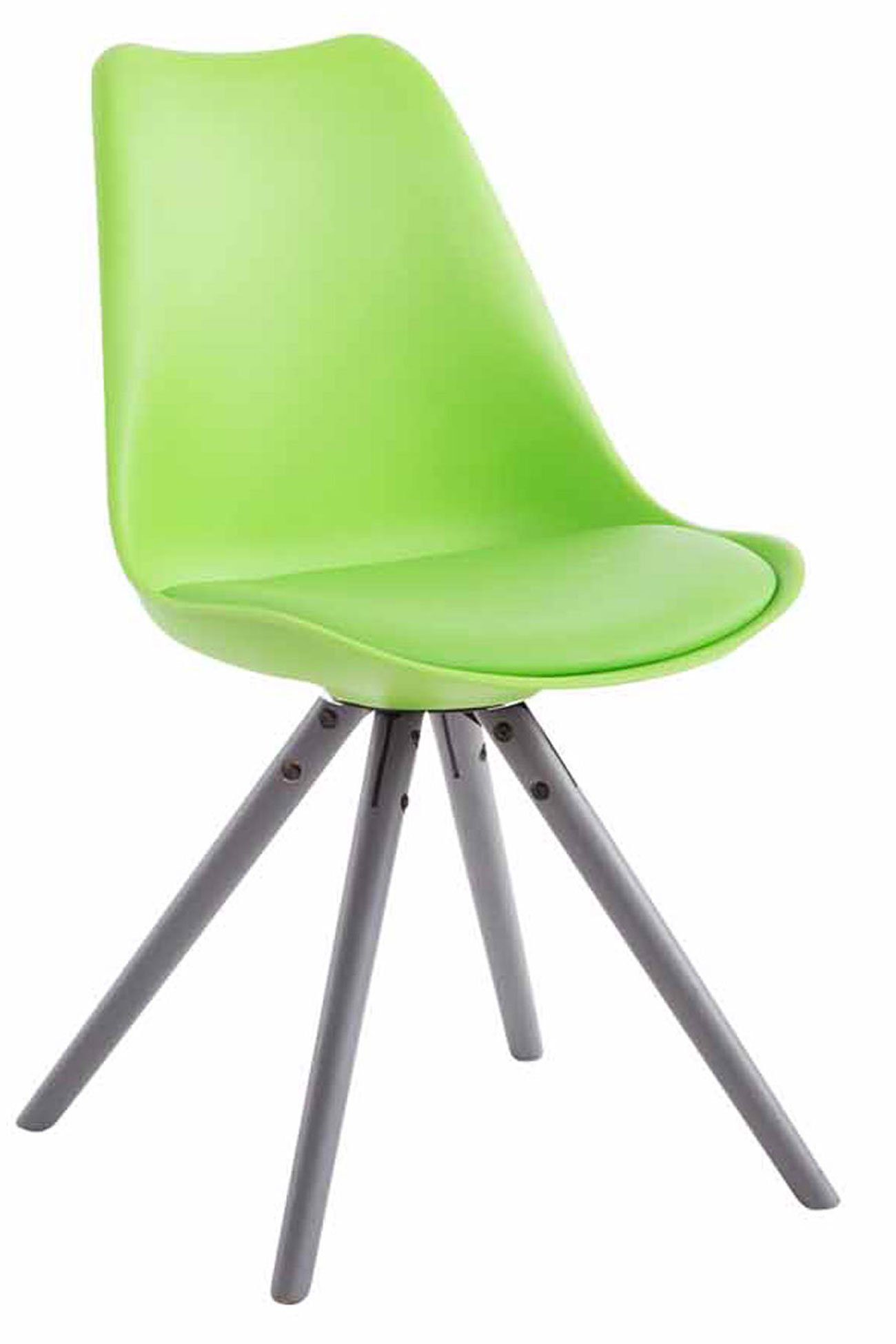 grau Sitzfläche: mit Konferenzstuhl - Gestell: Besucherstuhl Toulon Buchenholz Kunstleder (Küchenstuhl - Esszimmerstuhl - Wohnzimmerstuhl), Sitzfläche - TPFLiving rund hochwertig gepolsterter grün