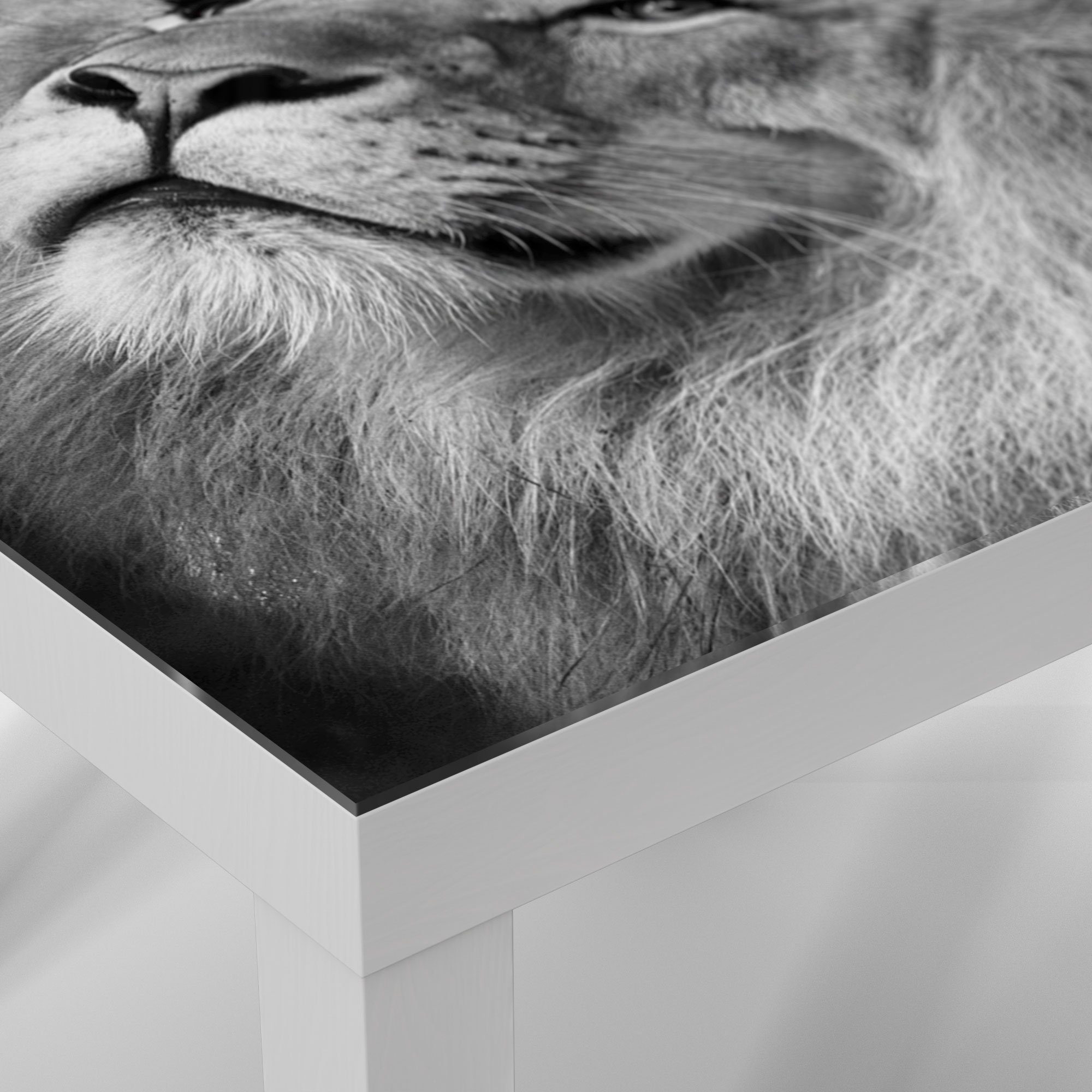 DEQORI Couchtisch 'Der König der modern Weiß Glas Tiere', Glastisch Beistelltisch