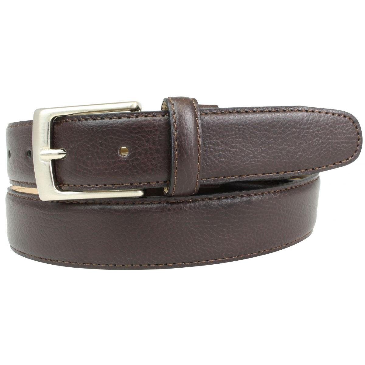 BELTINGER Ledergürtel Anzuggürtel 3cm mit eleganter Oberfläche - Business-Gürtel 3cm für Her Braun