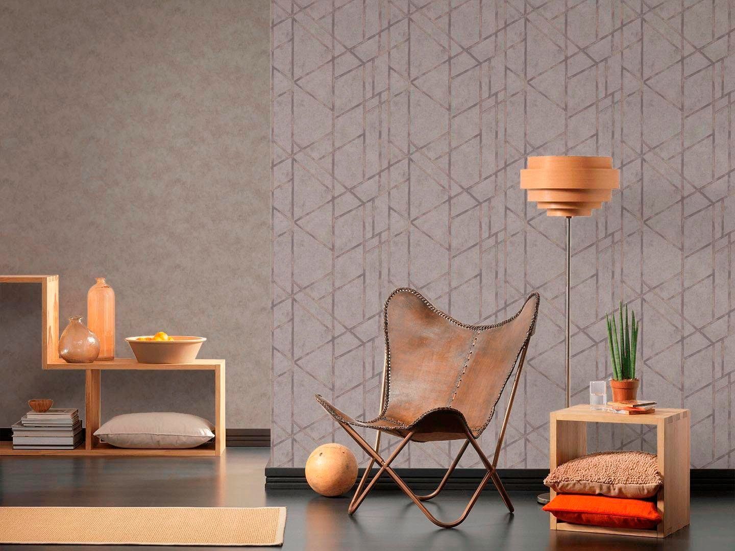 Bricoflor Industrial Tapete im Art Déco Stil Graue Vliestapete in Betonopti günstig online kaufen