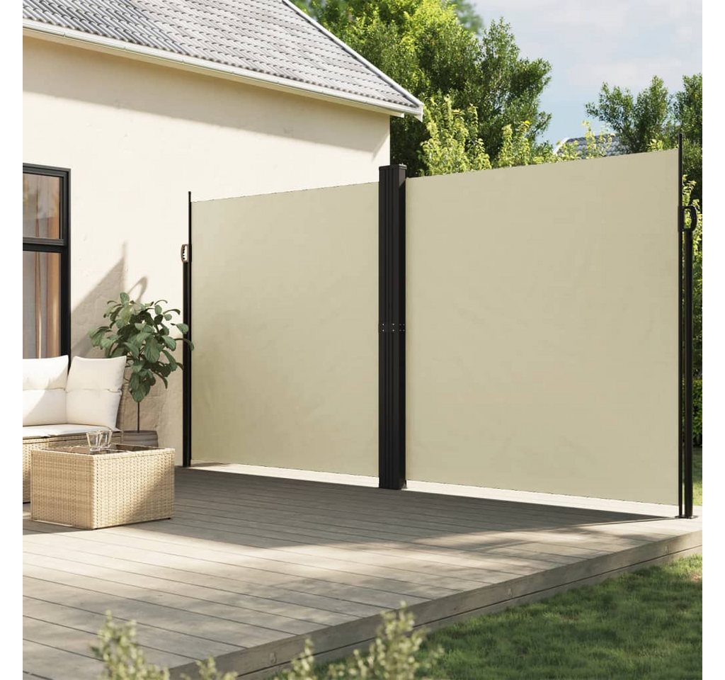 Thumbnail - vidaXL Seitenmarkise Sichtschutz Windschutz Ausziehbar Creme 200x600 cm