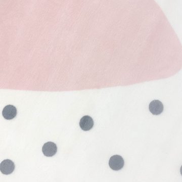 Kinderteppich Kinderzimmer Teppich flauschig rosa Herz graue Punkte in creme, Teppich-Traum, rechteckig, Rückseite durch „Canvas“ geschützt, Pflegeleicht