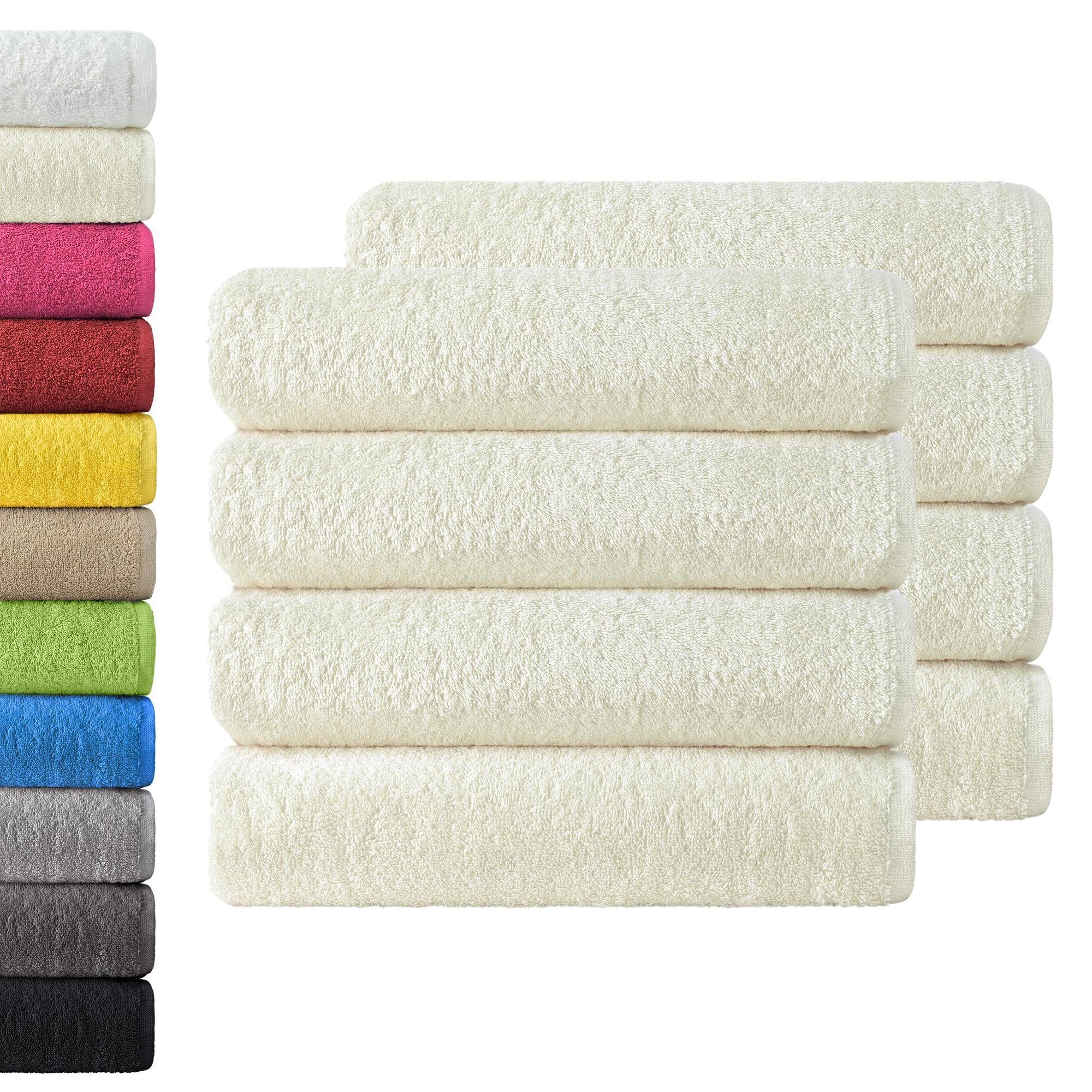 NatureMark Handtücher Handtuch 400gsm 50 X 100 CM (8er-Set), 100% Baumwolle (8-St), 8X Handtücher, 100% Baumwolle, Naturweiß, 50 x 100cm