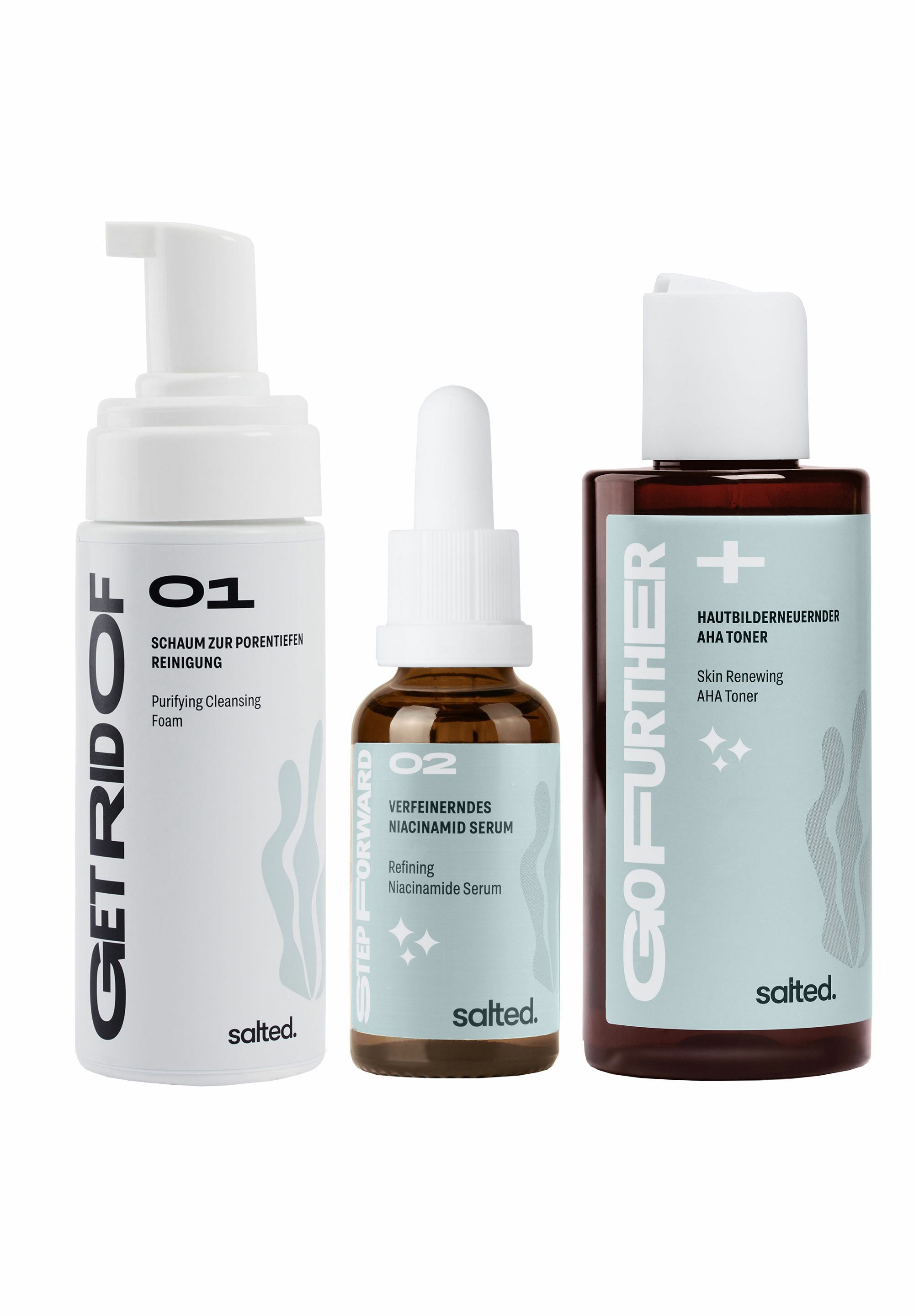 salted. Уход за лицом-Set FACE: Refine & Glow, parfümfrei, Уход за лицом