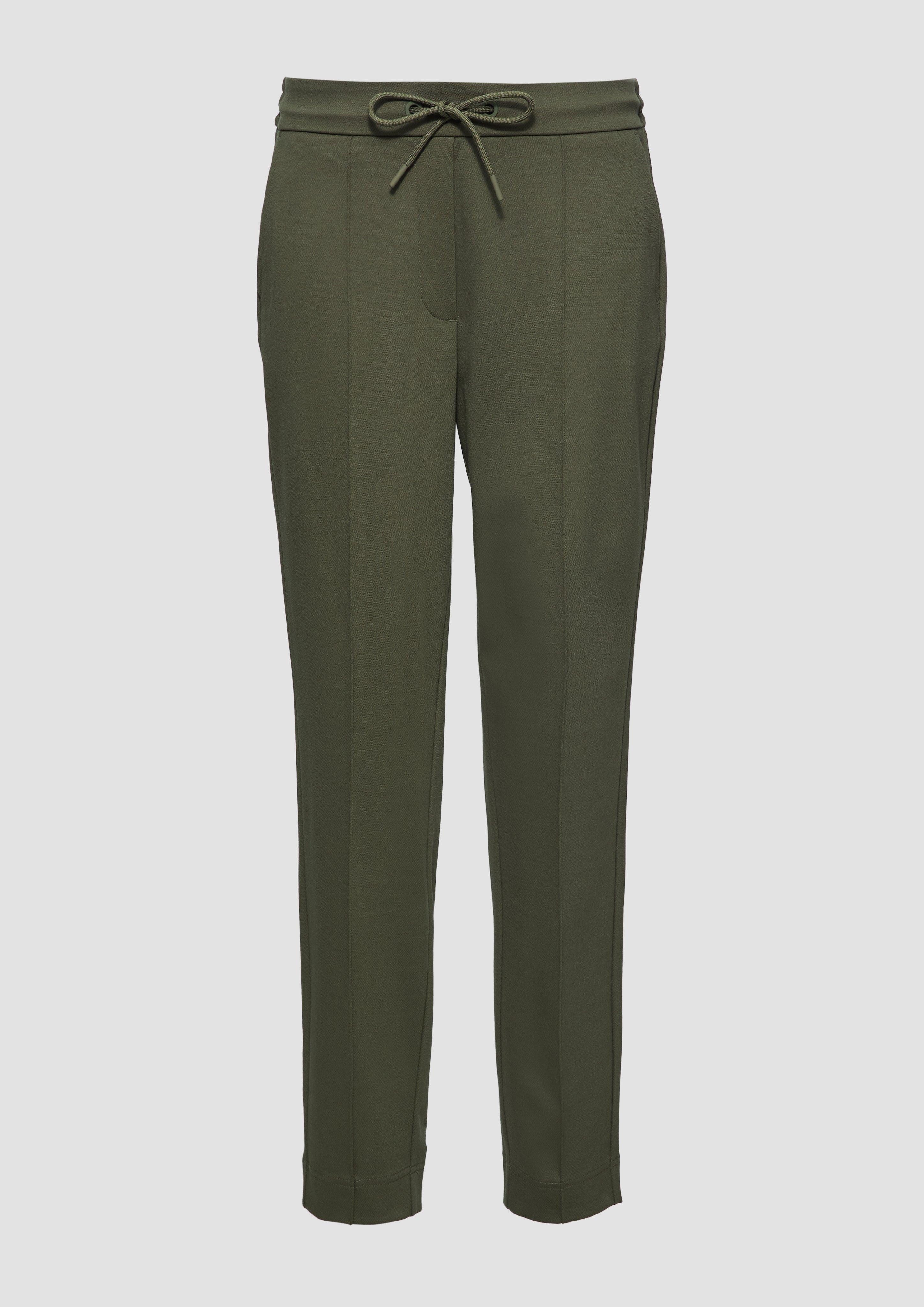 s.Oliver 7/8-Hose Interlock-Jogpant in Twilloptik Ziernaht günstig online kaufen