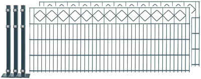 Arvotec Doppelstabmattenzaun EASY 80 zum Aufschrauben "Karo" mit Zierleiste, (Set), Zaunhöhe 80 cm, Zaunlänge 2 - 60 m