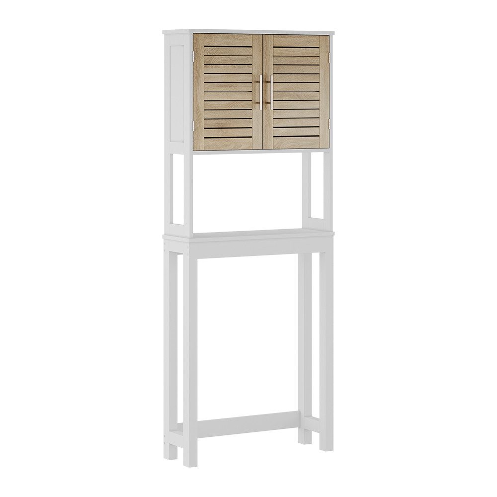 Vicco Badregal Looma, Weiß/Eiche, 70 x 180 cm mit 2 geschlossenen Fächern, 1-tlg.