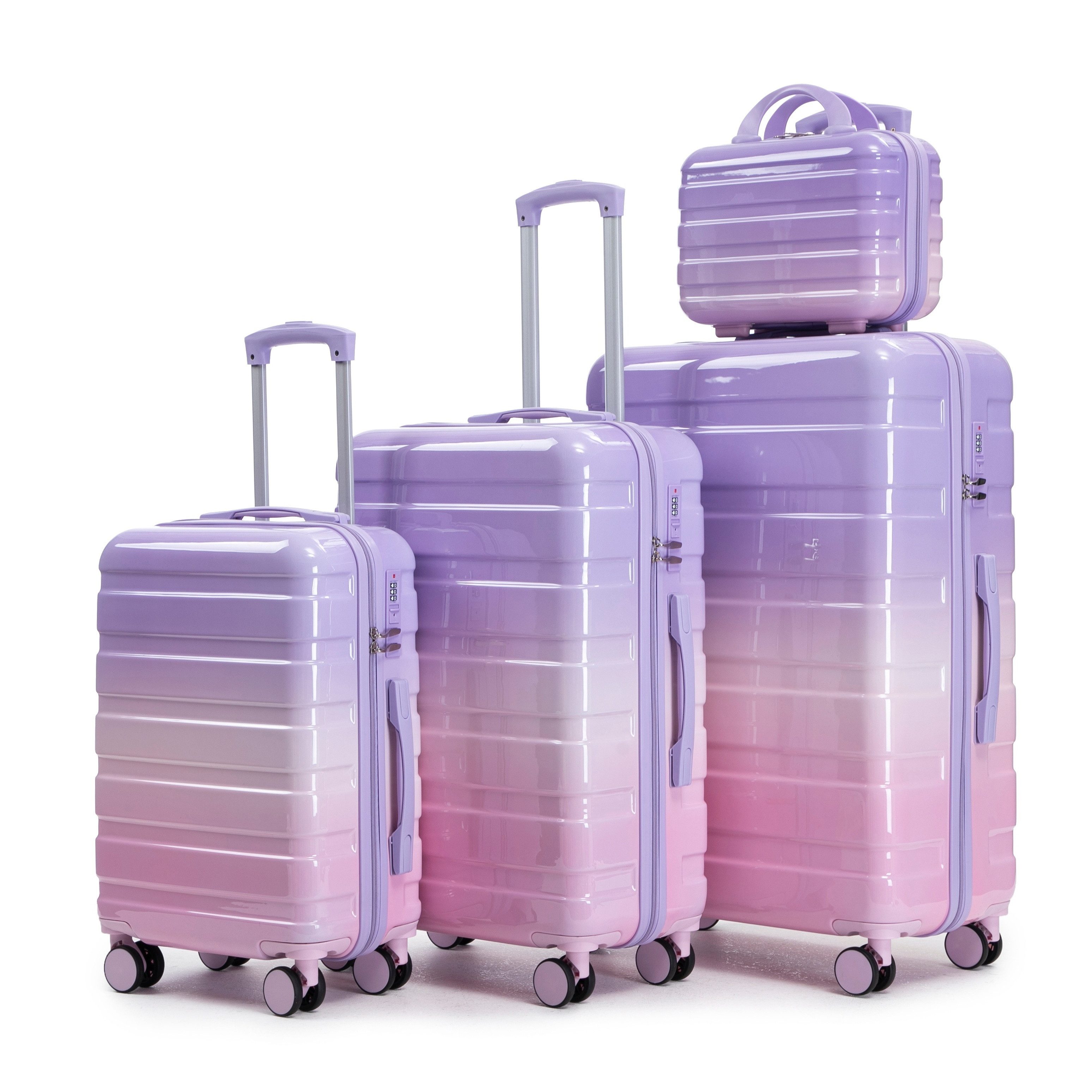 OKWISH Kofferset Trolleyset Hartschalen, 12 Rollen, (mit Seitenhandgriffen, günstig online kaufen