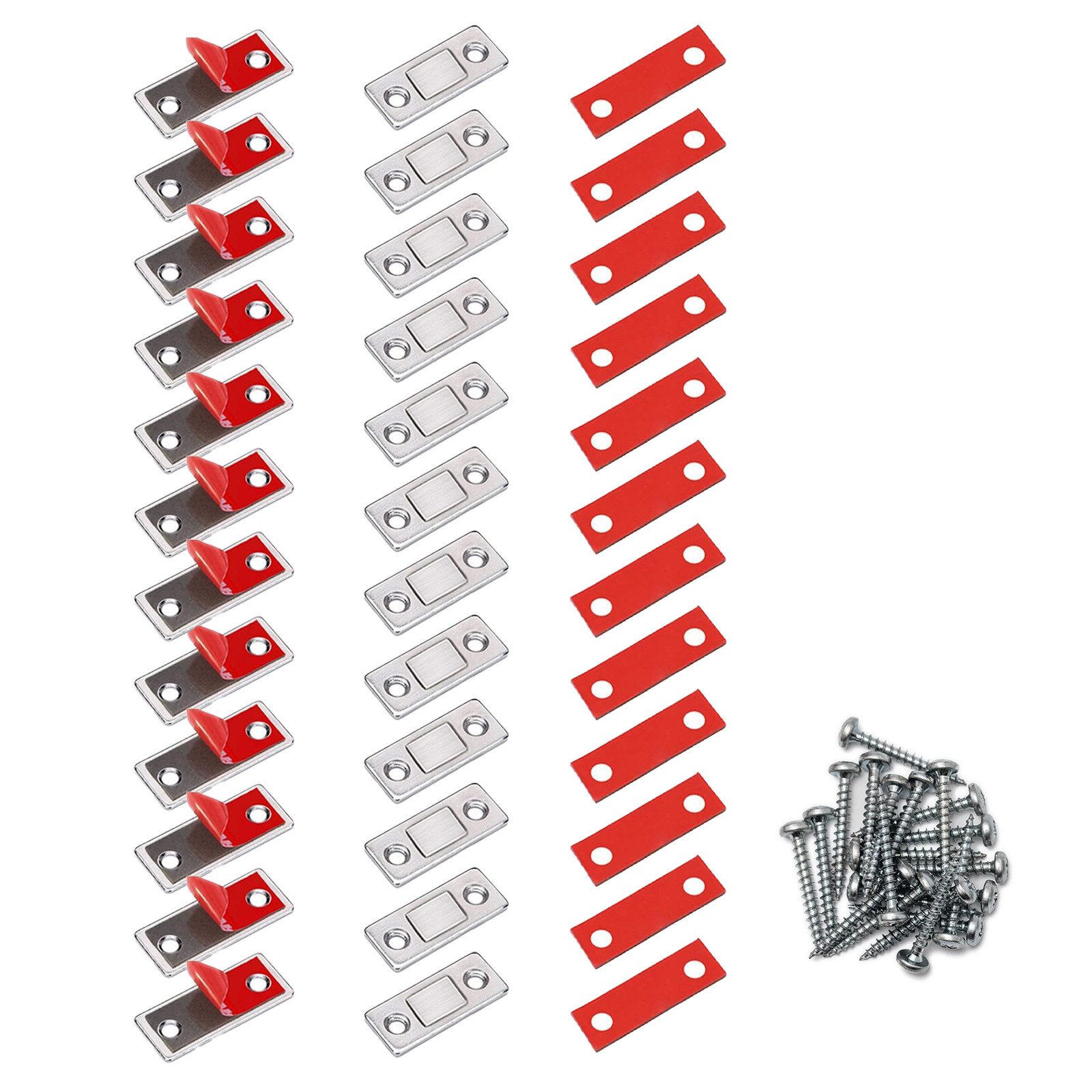 OKWISH Haftmagnetschnäpper 12er Magnetschnäpper Türmagnete Türschließer Stark Schrank Magnete, Möbelmagnete, Ultra Dünn, Selbstklebend, (mit Schrauben, 12-tlg., Magnetverschluss), für Türen, Schiebetüren Schranktüren Schubladen