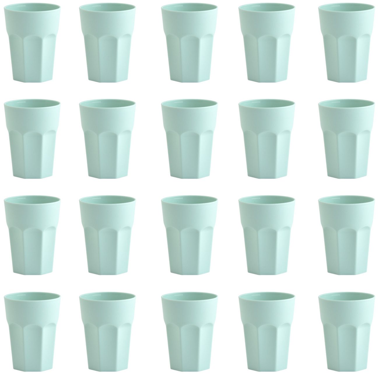 Engelland Becher Kunststoffbecher in modernen Pastellfarben, Mehrweg, 20-tlg., Kunststoff, spülmaschinengeeignet, bruchfest, wiederverwendbar, 400 ml, 0,4 Liter
