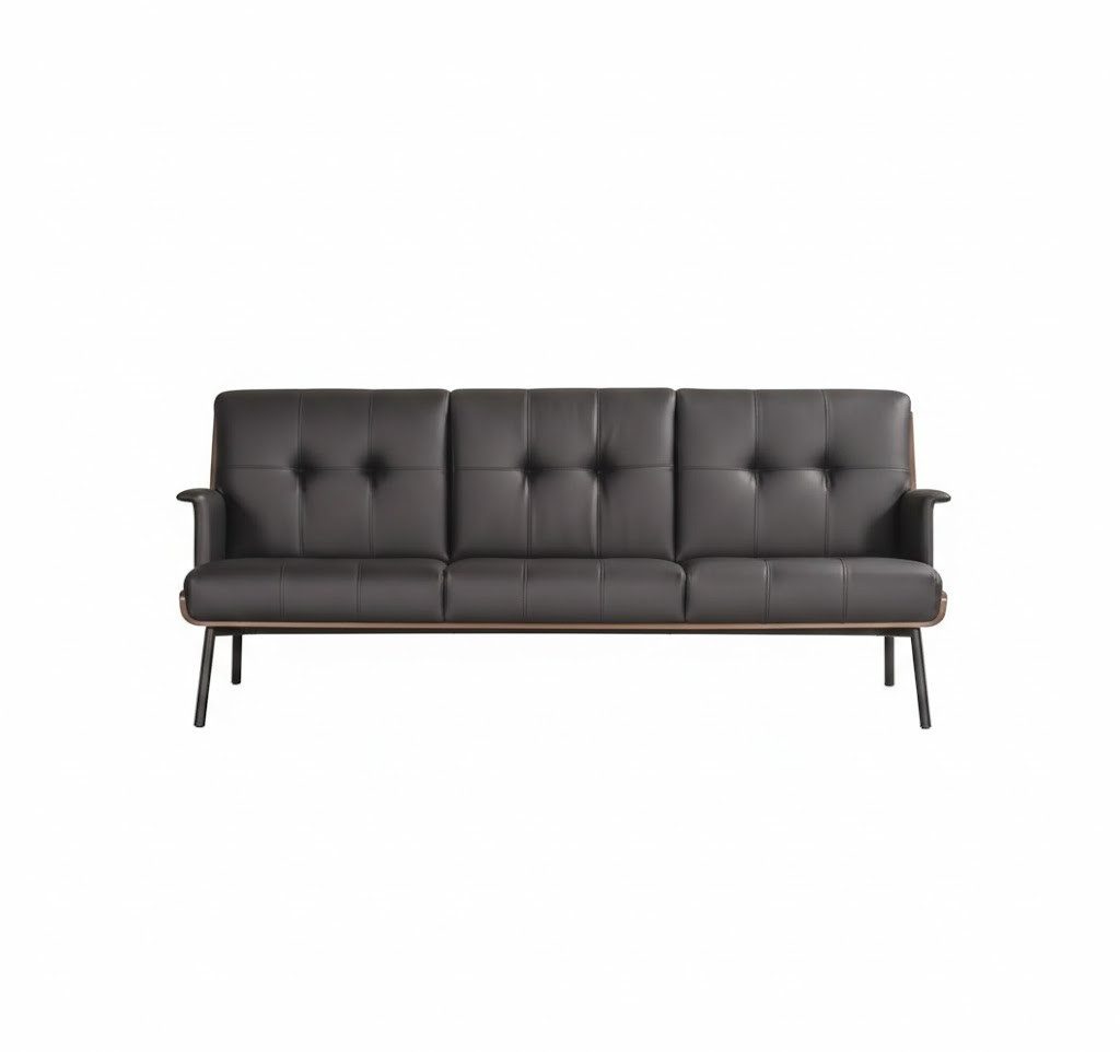Xlmoebel 3-Sitzer Minimalistisches Sofa in Schwarz mit einzigartiger Form, 3-Sitzer 1 Teile, Made in Europa
