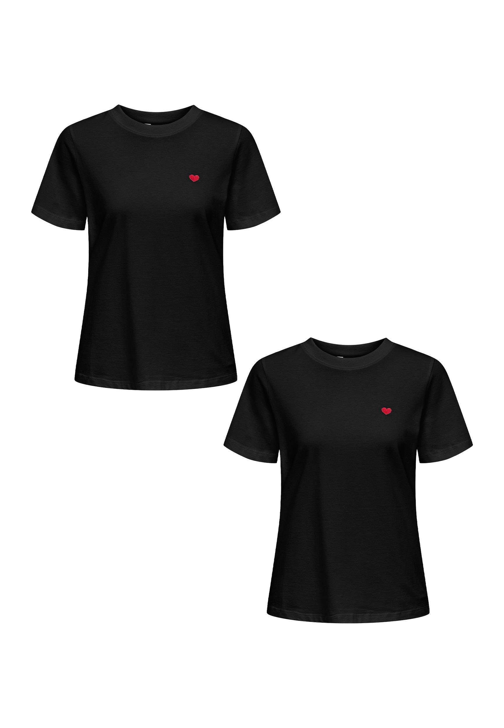 JACQUELINE de YONG T-Shirt 2er-Set Rundhals günstig online kaufen