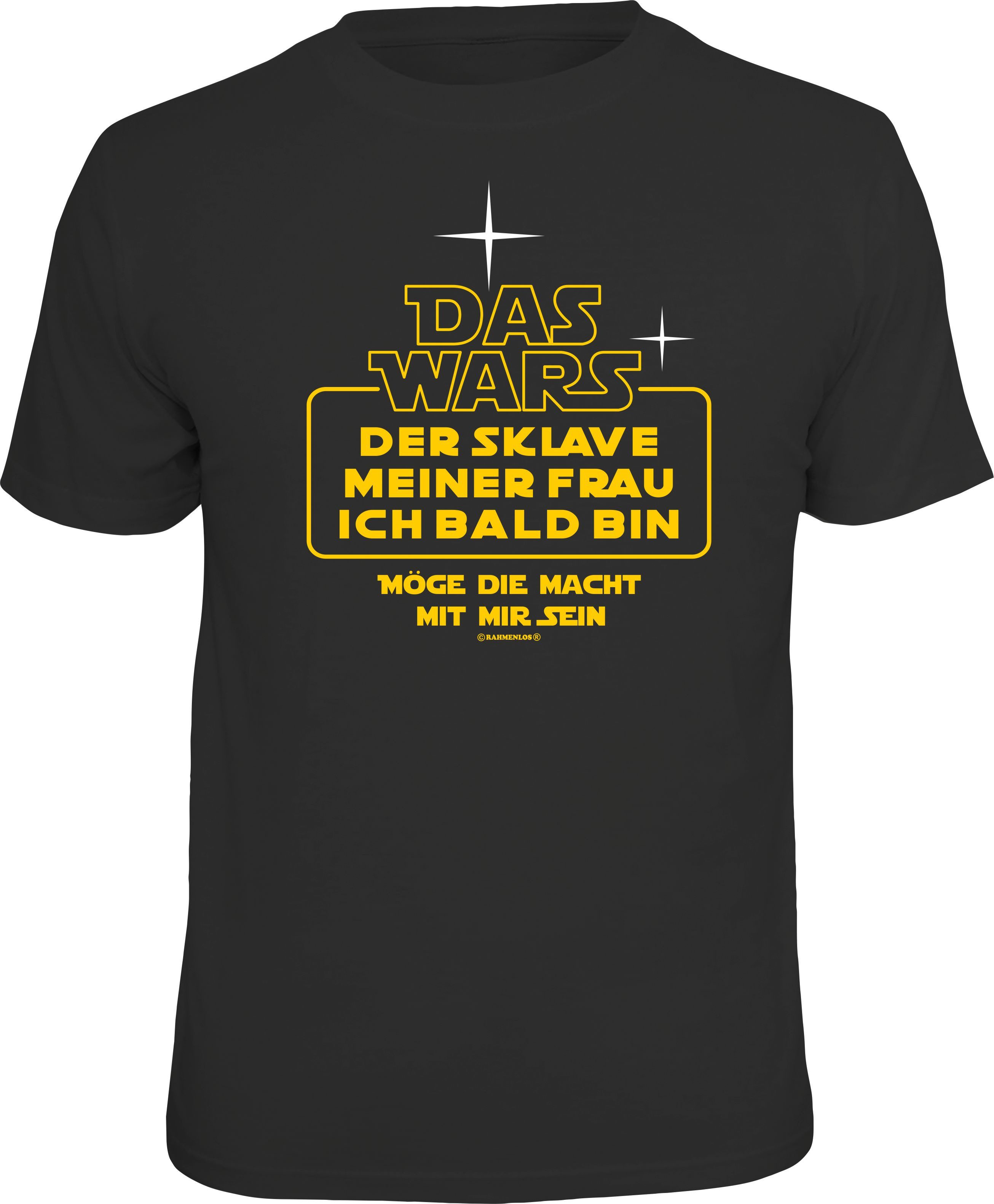 RAHMENLOS® T-Shirt zum Junggesellen Abschied für den Bräutigam und Star Wars Fan