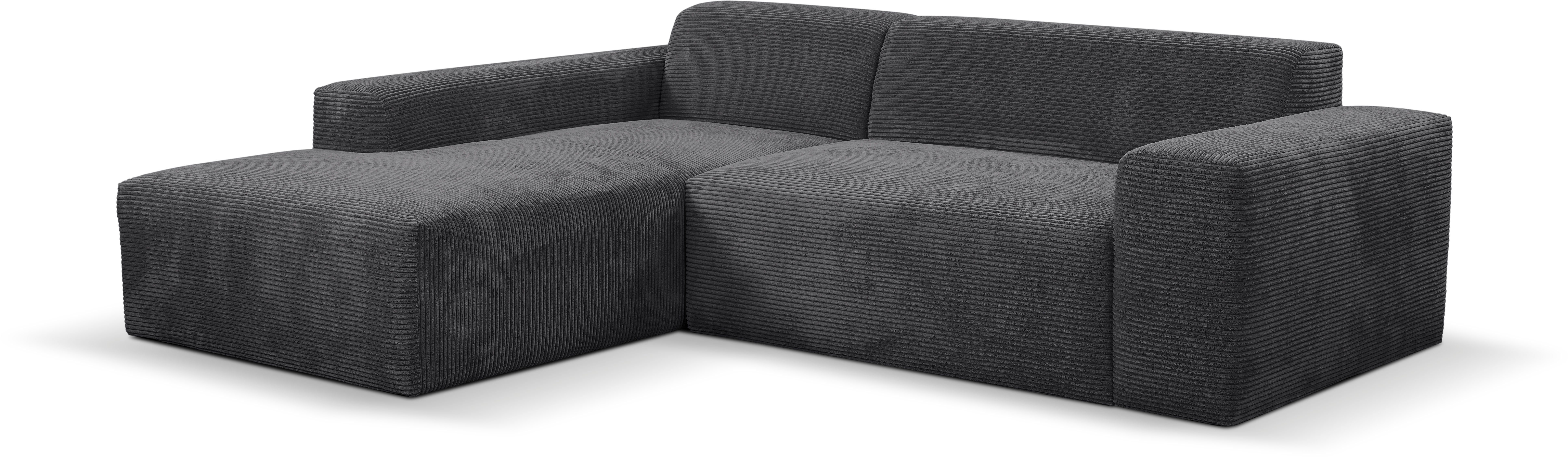 WERK2 Ecksofa Zeus, Curvy Trend Ecksofa mit urbaner Optik in weichem Cord