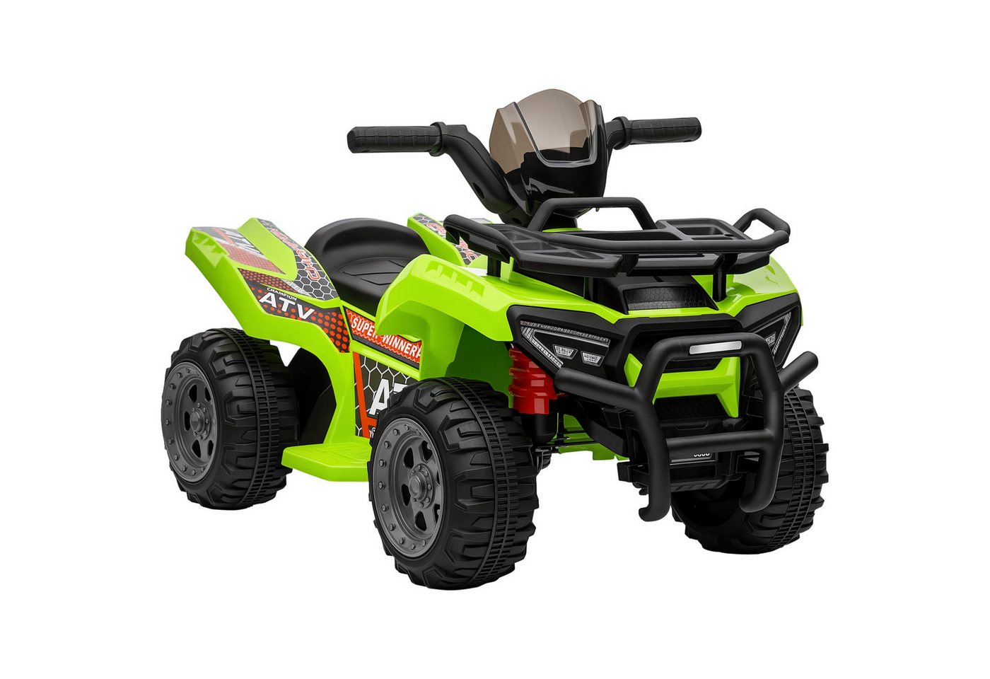 HOMCOM Elektro-Kinderquad Kinder Quad Elektro 6V mit Vorwärtsfunktion, Musik, Belastbarkeit 25 kg, (1-tlg), für Kinder, Grün