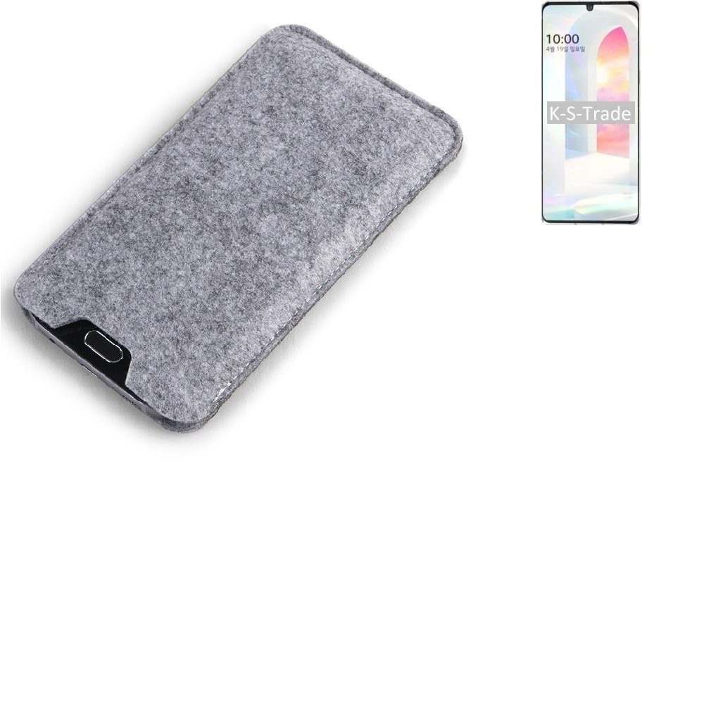 K-S-Trade Handyhülle für LG Electronics Velvet, Filz Handyhülle Schutzhülle Filztasche Filz Tasche Case Sleeve