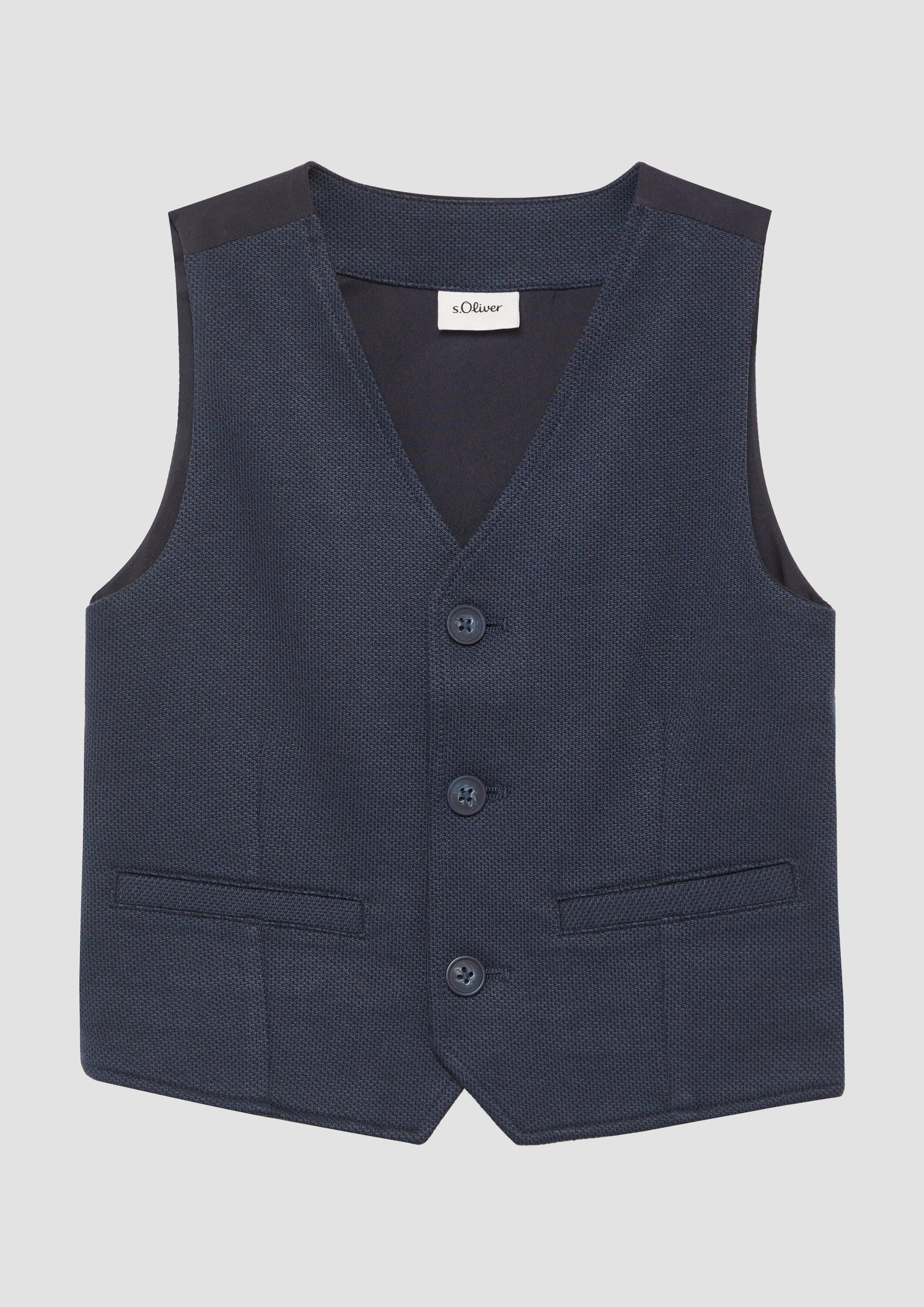 s.Oliver Funktionsweste Indoor-Weste Festliche Weste mit Rückenteil aus Taft