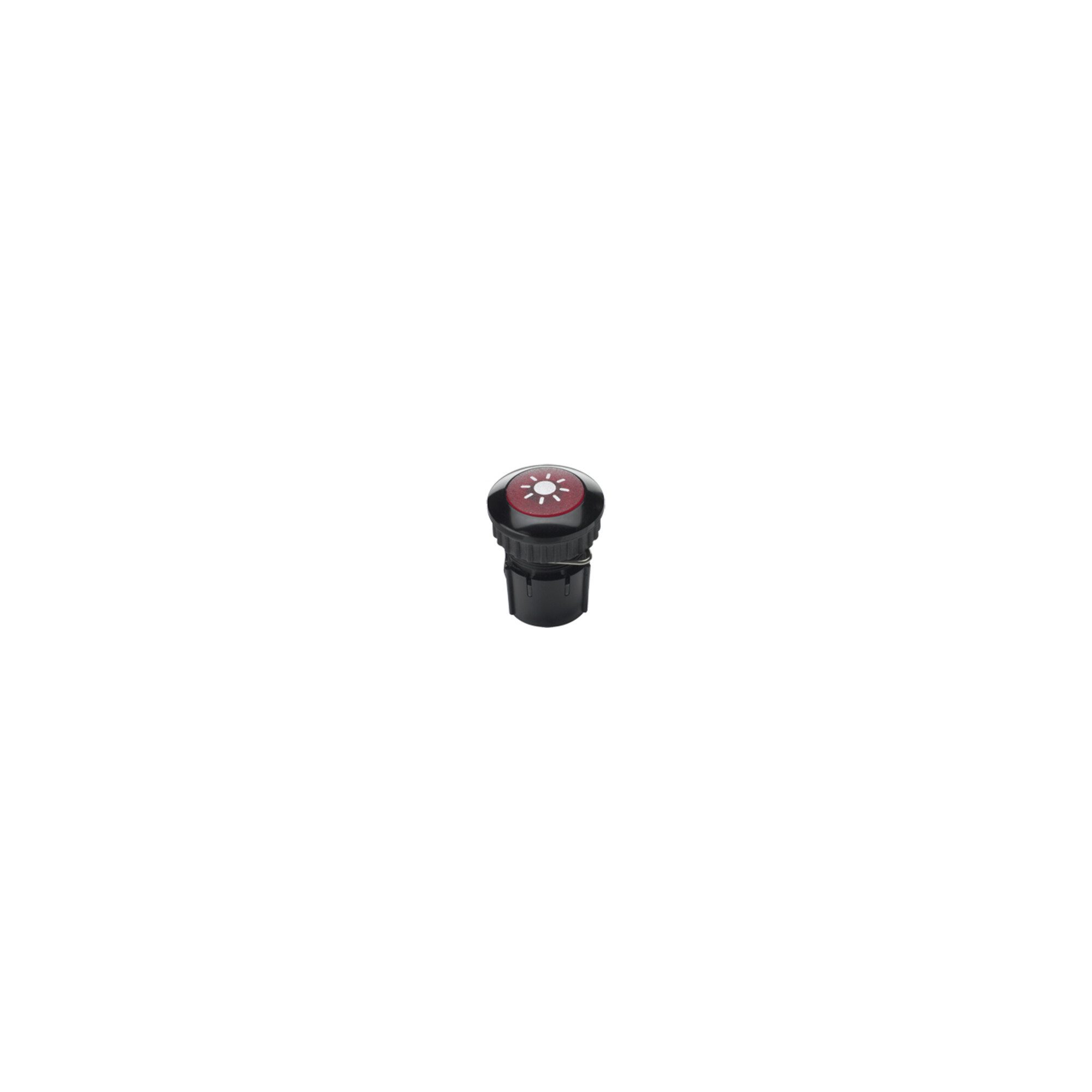 GROTHE Schalter Grothe Klingeltaster rund 14,6mm Kn.rot, Hülse alu/sw PROTACT 100 LED