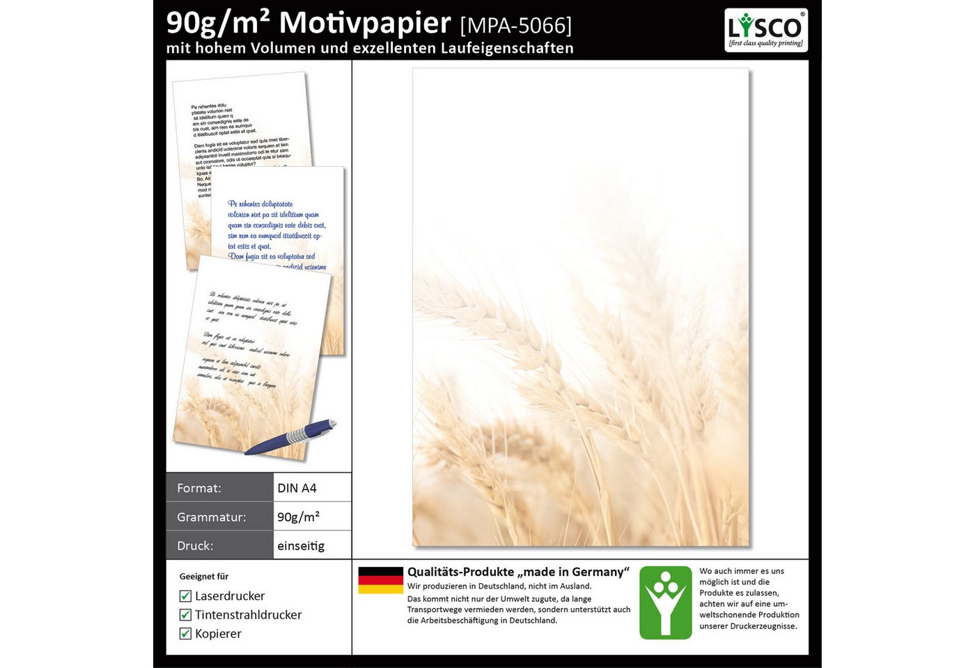 Thumbnail - LYSCO Briefpapier Motivpapier Sommer, Sonne, Urlaub DIN A4, gut beschreibbar, sommerliche Atmosphäre, für alle Drucker g...
