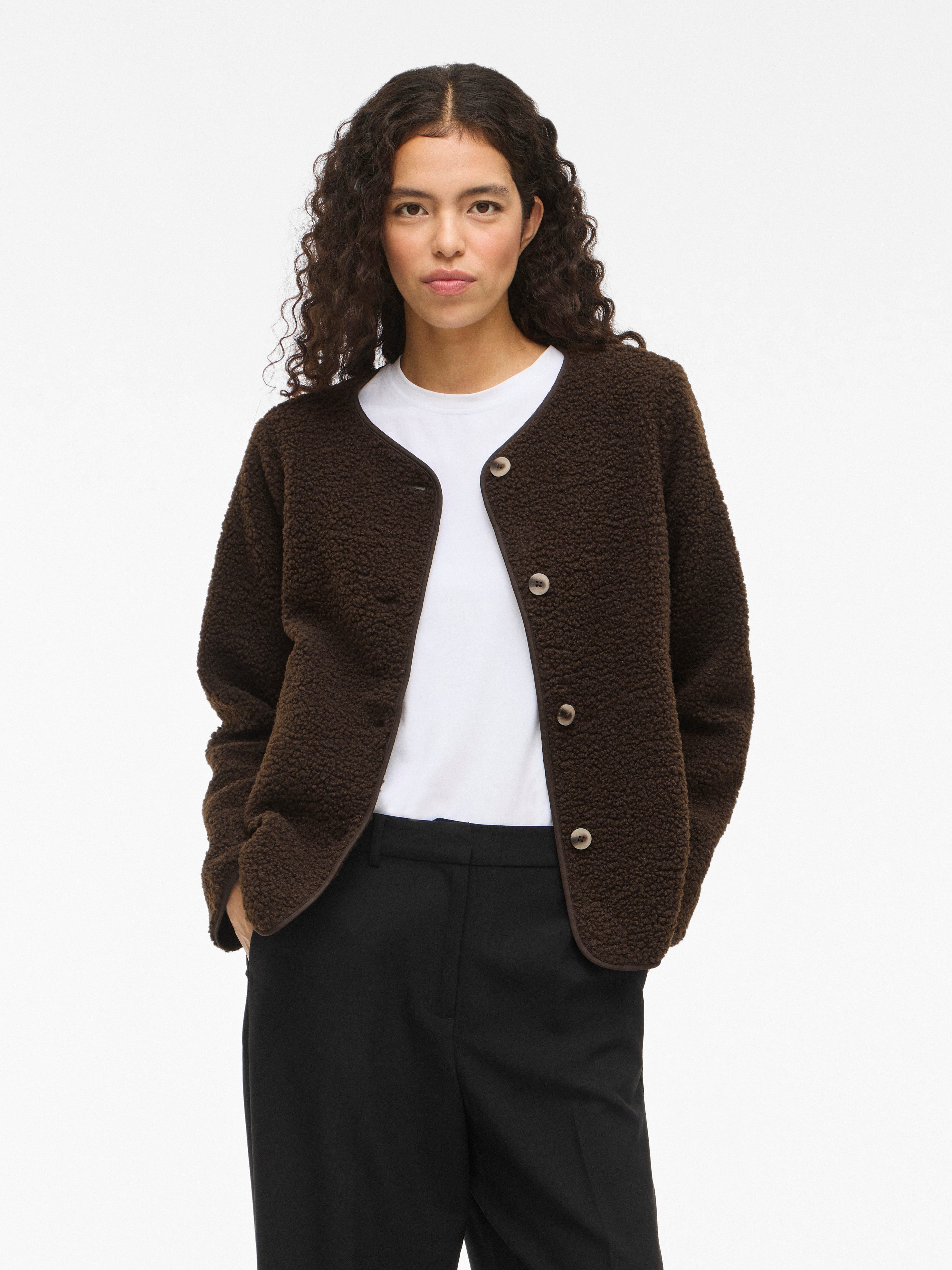 Vila Plüschjacke VIADA TEDDY JACKET Kunstfaser