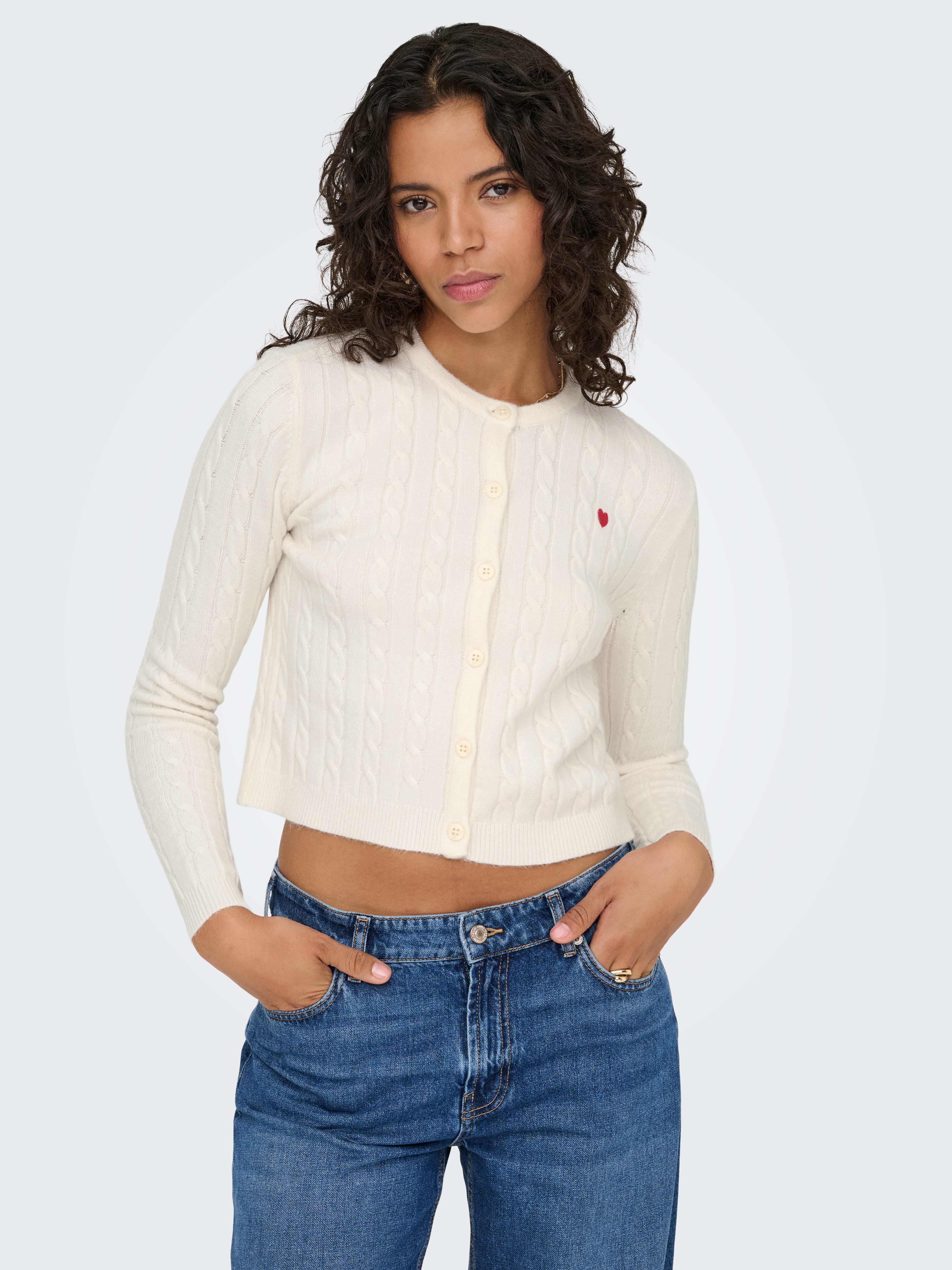 ONLY Strickjacke ONLKATIA LS CABLE BUTTON CARDIGAN CC KNT