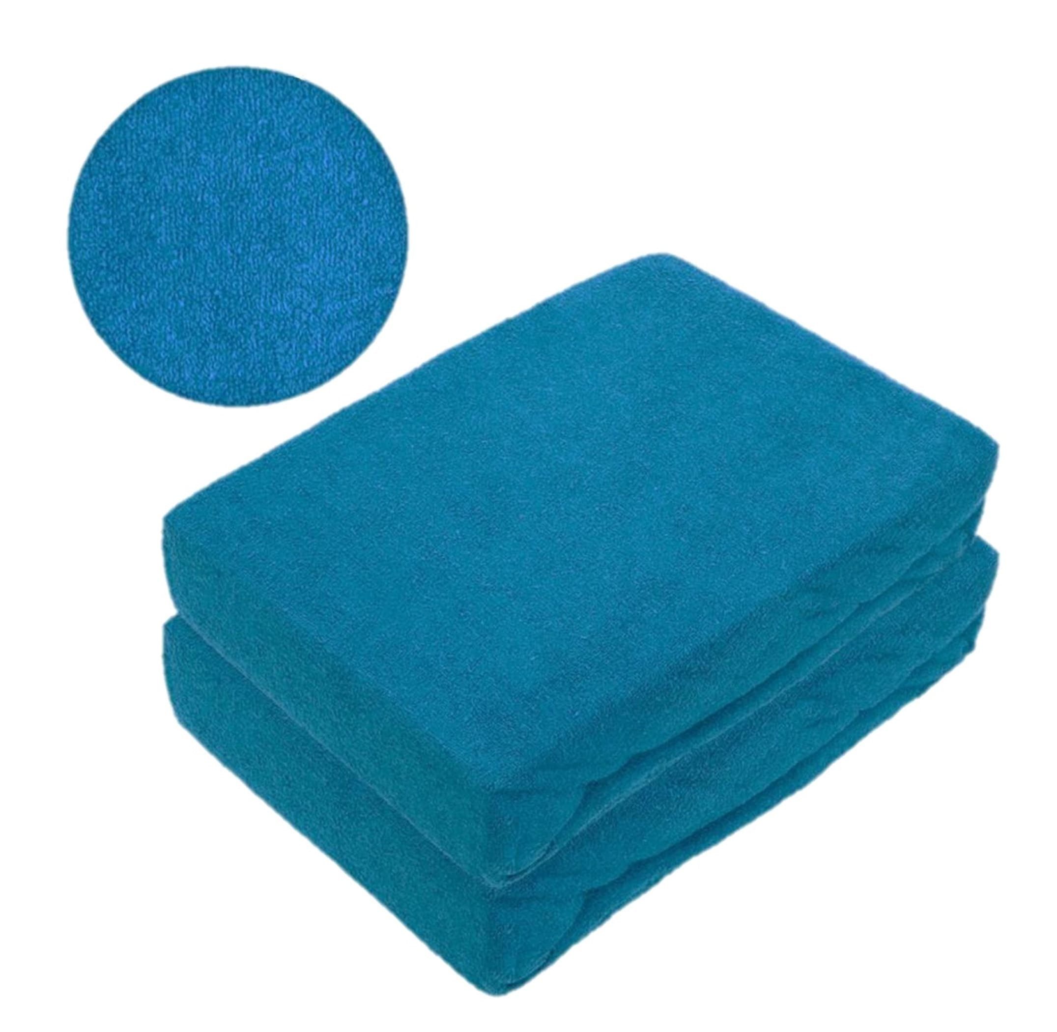 EXKLUSIV HEIMTEXTIL Spannbettlaken Doppelpack Frottee Spannbettlaken 90 - 100 x 200 cm, Frottee, Gummizug: rundum, (2 Stück) – Bild 2 von 5