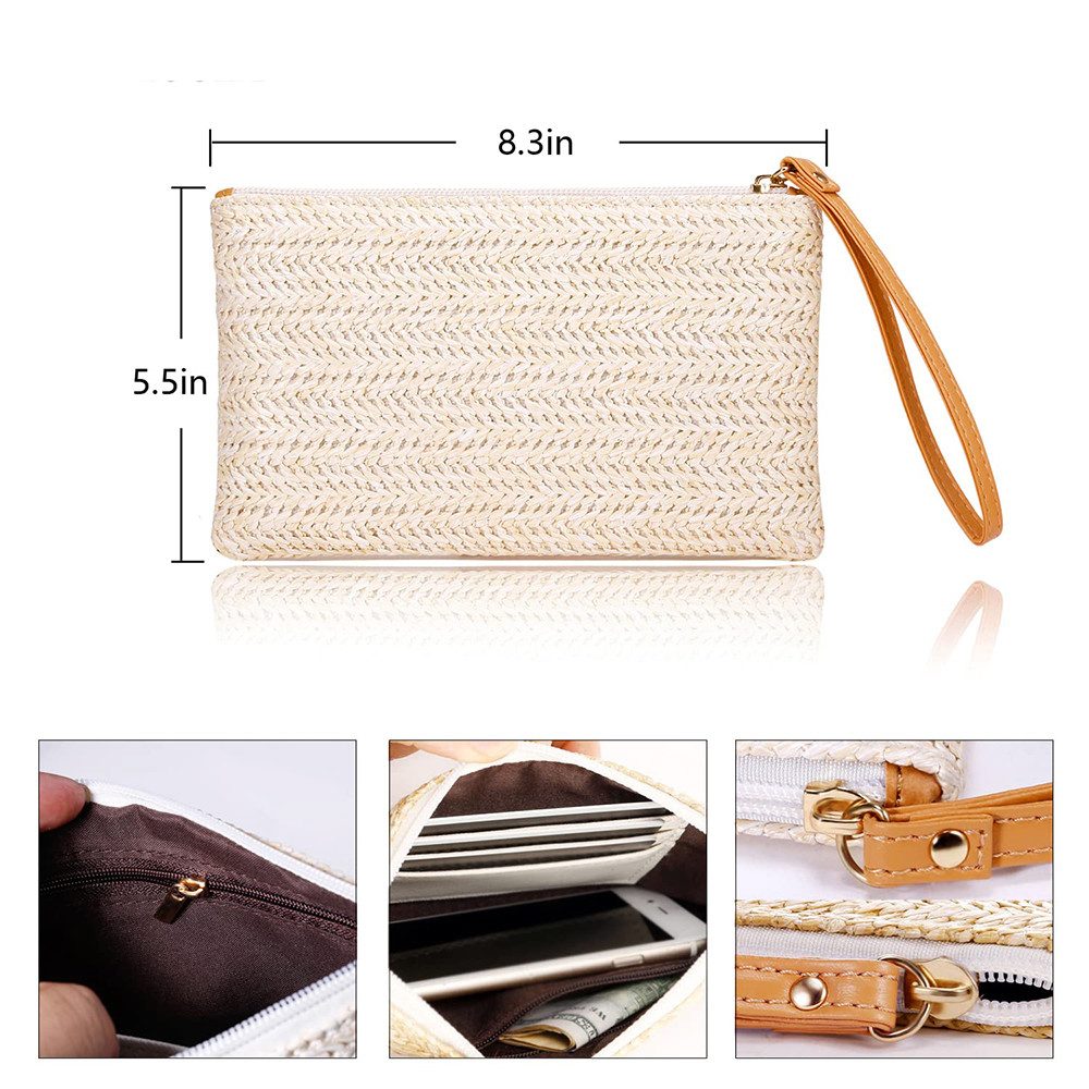 Coonoor Clutch Bohemian Clutch Stroh, Damen günstig online kaufen