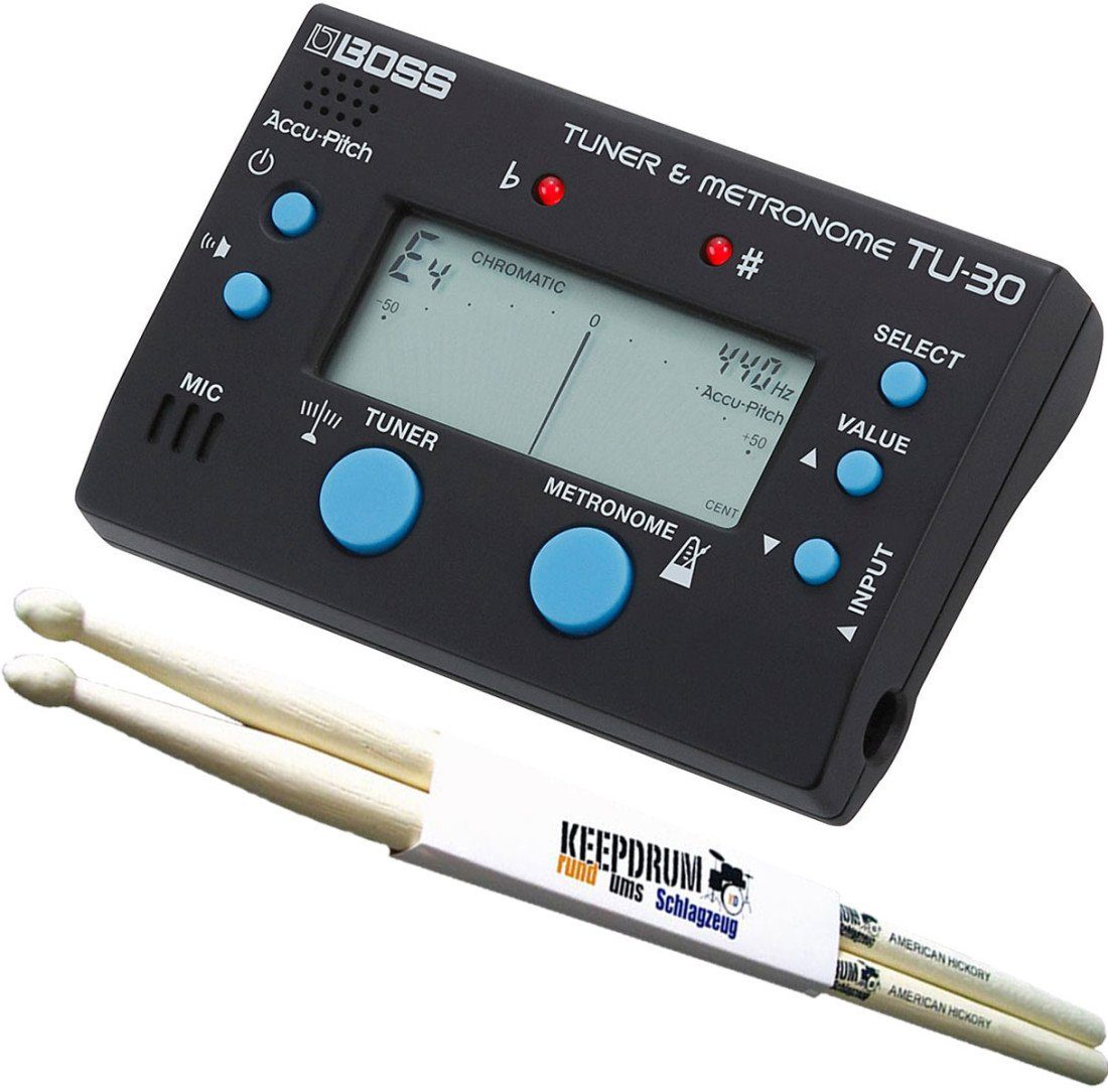 Stimmgerät Boss Stimmgerät - Metronom TU-30 mit Schlagzeugstöcken