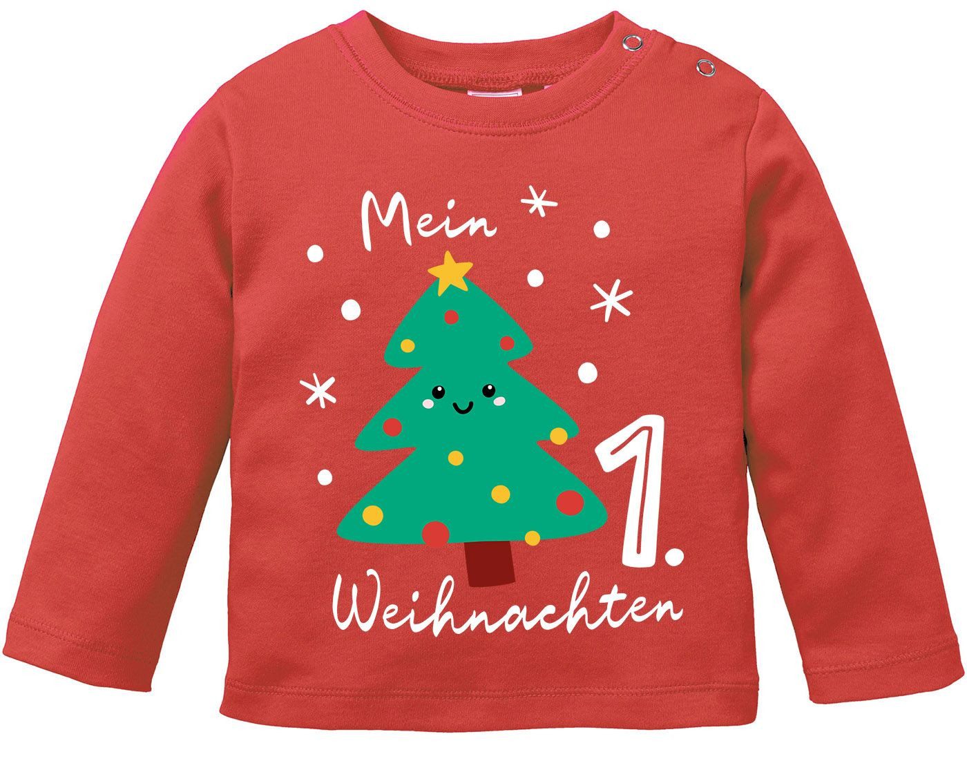 MoonWorks Rundhalsshirt Baby Langarmshirt erstes Weihnachten Design Tannenbaum