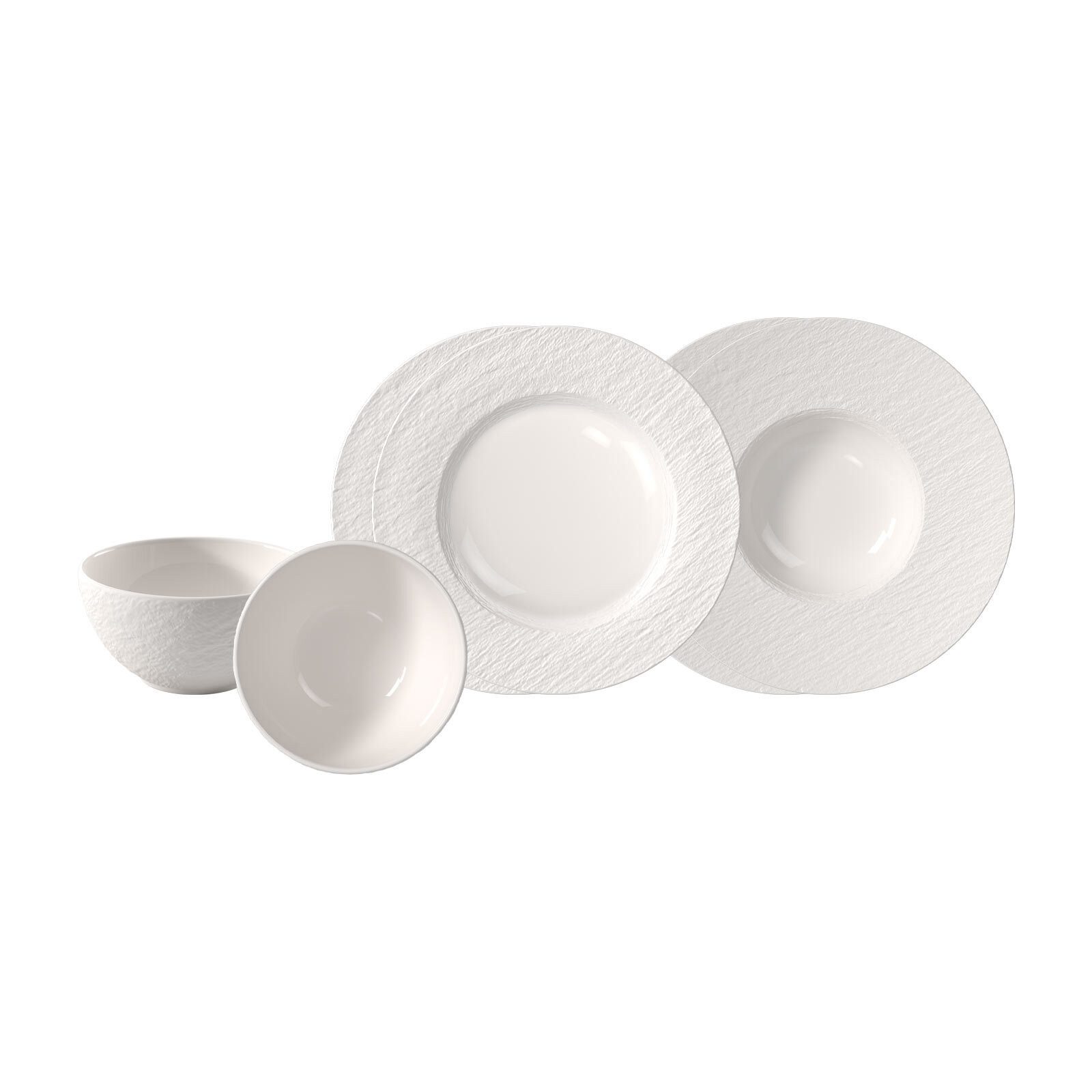Villeroy & Boch Kombiservice Manufacture Ice Starter-Set 6er Set (6-tlg), 2 Personen, Porzellan