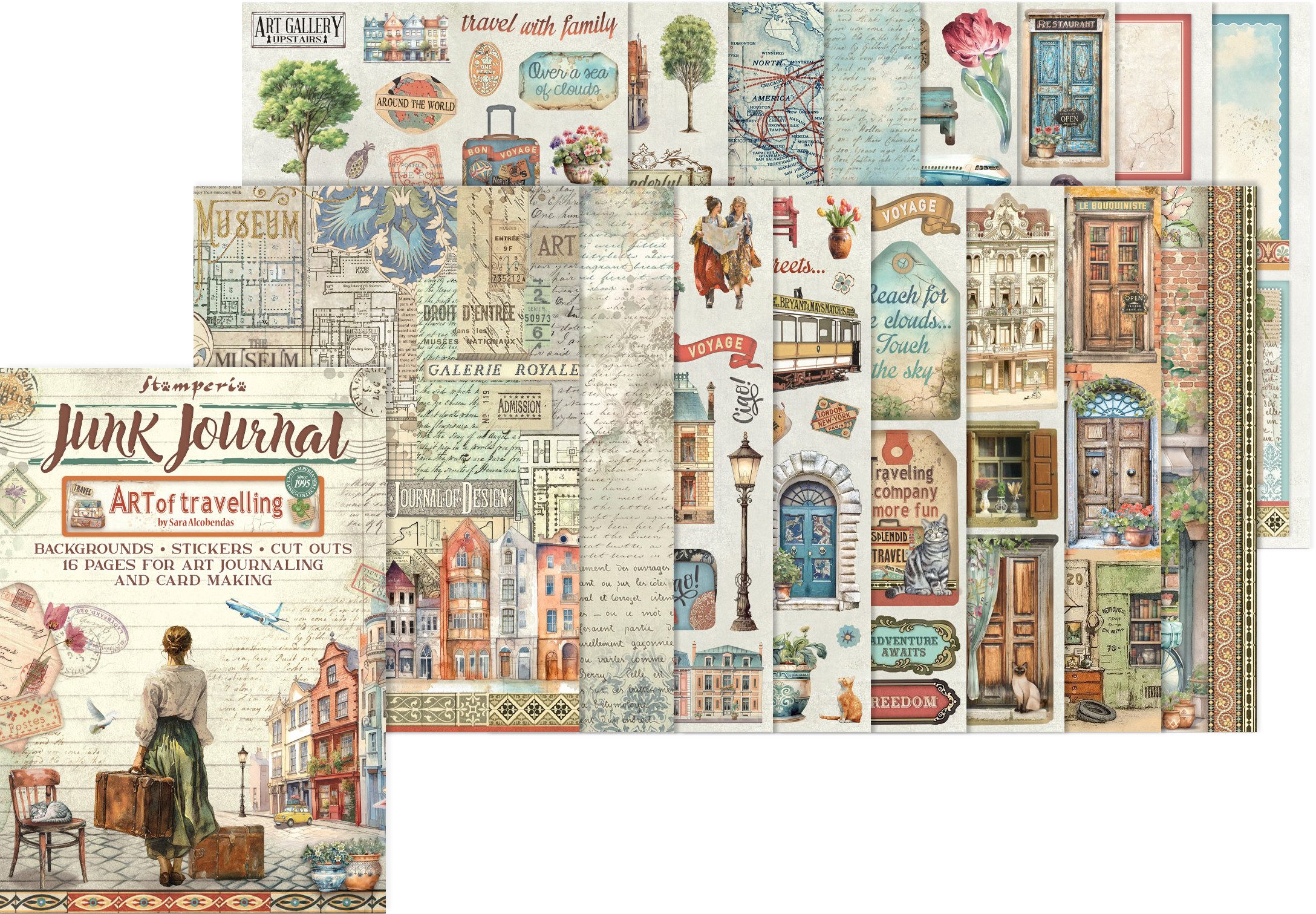 Stamperia Motivpapier Junk Journal Book Art of Travelling, 16 Blatt