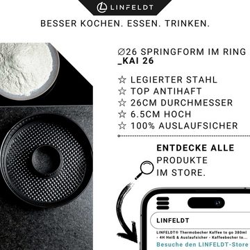 LINFELDT Springform Backform Auslaufsicher & Antihaft Kuchenform mit Ring ⌀ 28 / 26, Teflon - Beschichtung