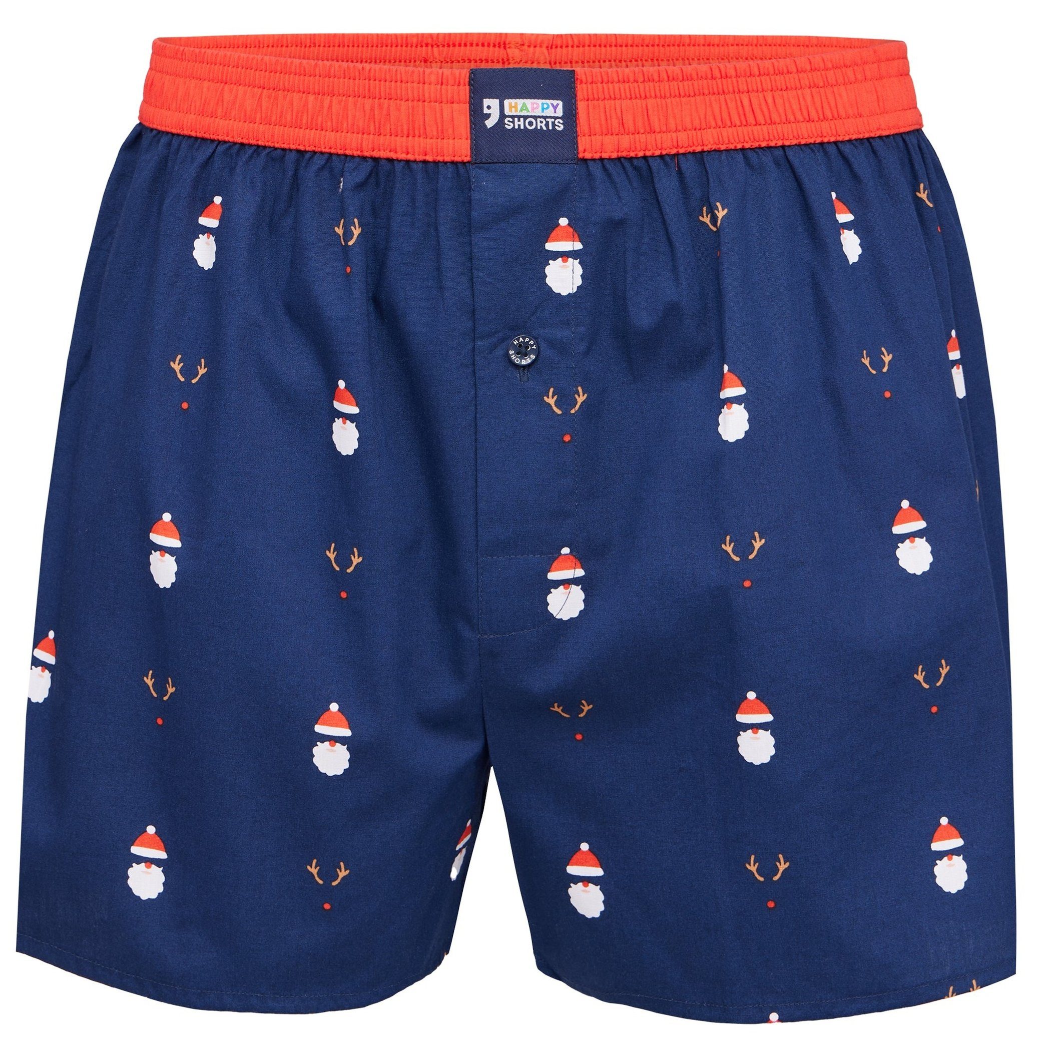 HAPPY SHORTS Boxershorts Happy Shorts american Boxershorts Webboxer Weihnachten Santa - Rudolph (1-St) Santa Rudolph