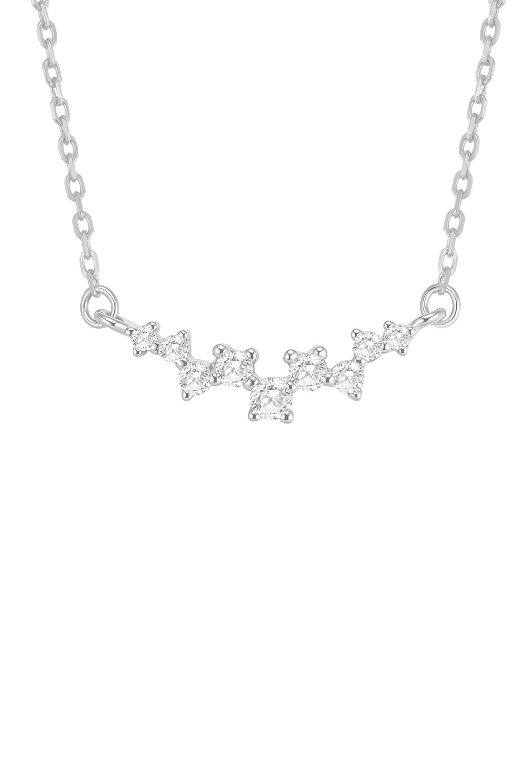 Hey Happiness Charm-Kette Eterna Glanz, mit Kristallen, Filigrane 925 Sterling Silber Kette Damen mit Zirkonia