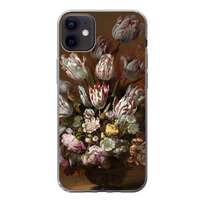 MuchoWow Handyhülle Stilleben mit Blumen - Gemälde von Hans Bollongier Handyhülle Apple iPhone 12 Mini Smartphone-Bumper Print Handy
