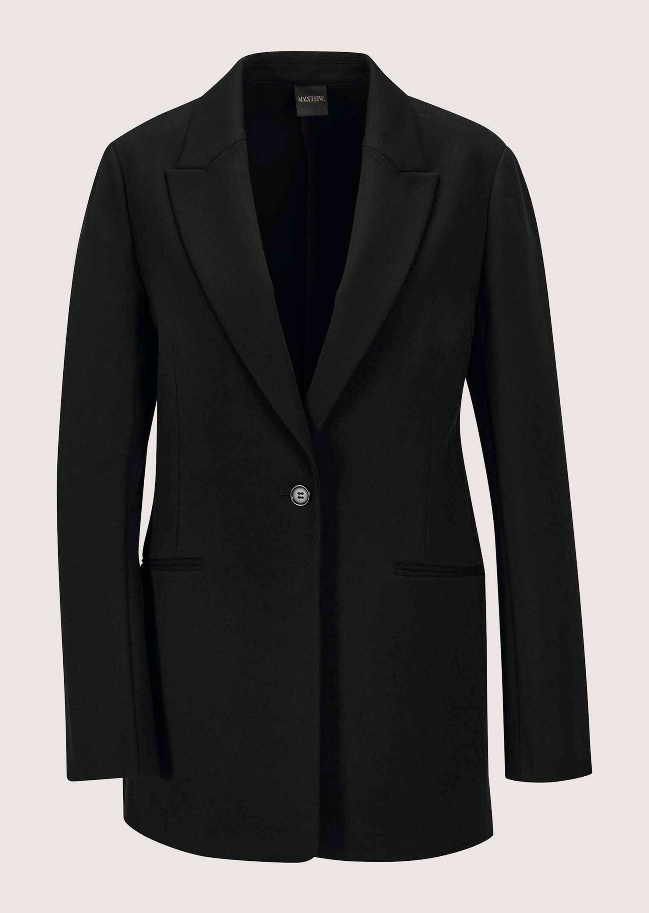 MADELEINE Kurzblazer Eleganter Longblazer mit Stretch-Komfort Businessblazer mit Reverskragen und langen Ärmeln
