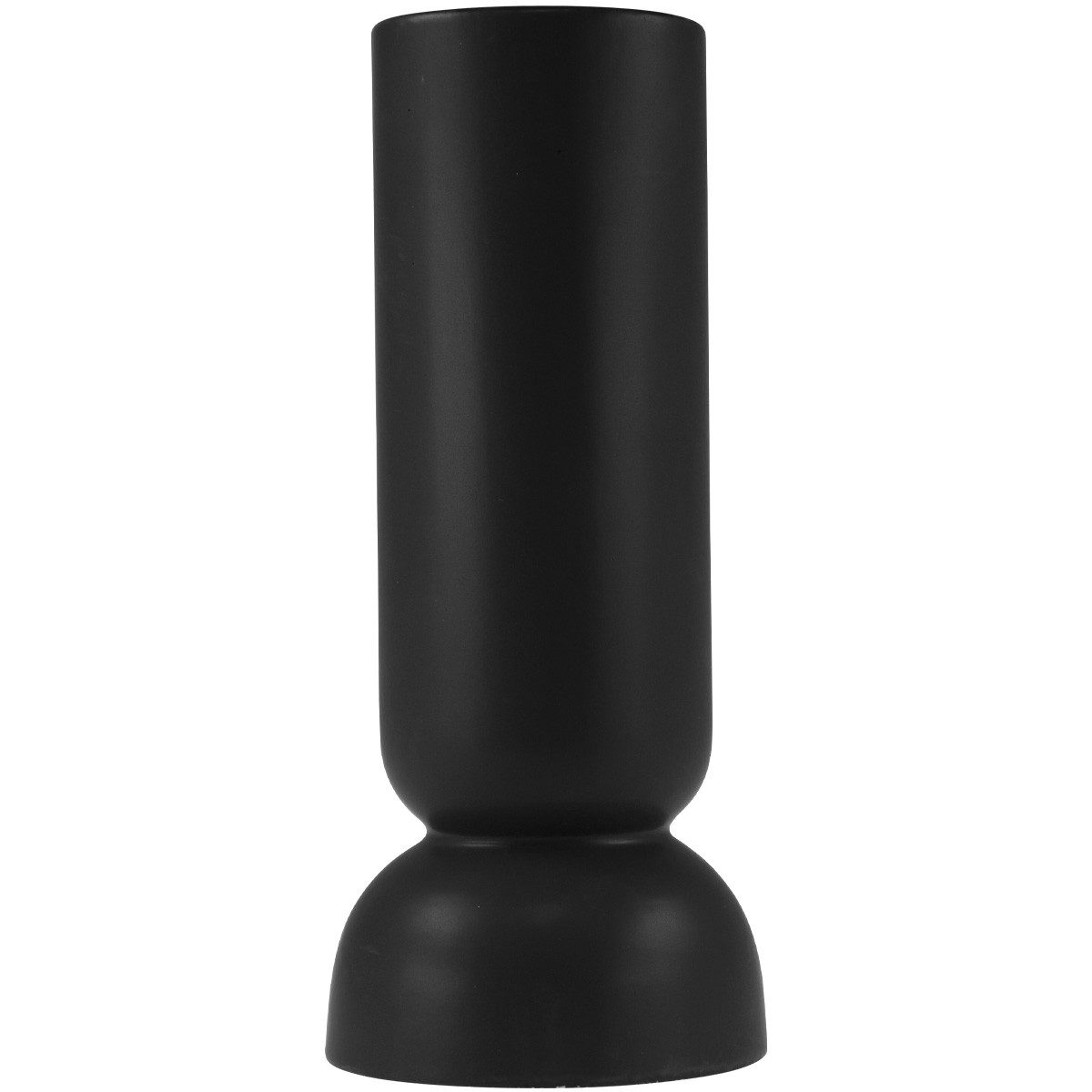 Viana Übertopf Keramik Vase Schwarz Modern Oval Tischdeko Ø11cm H25,5cm für