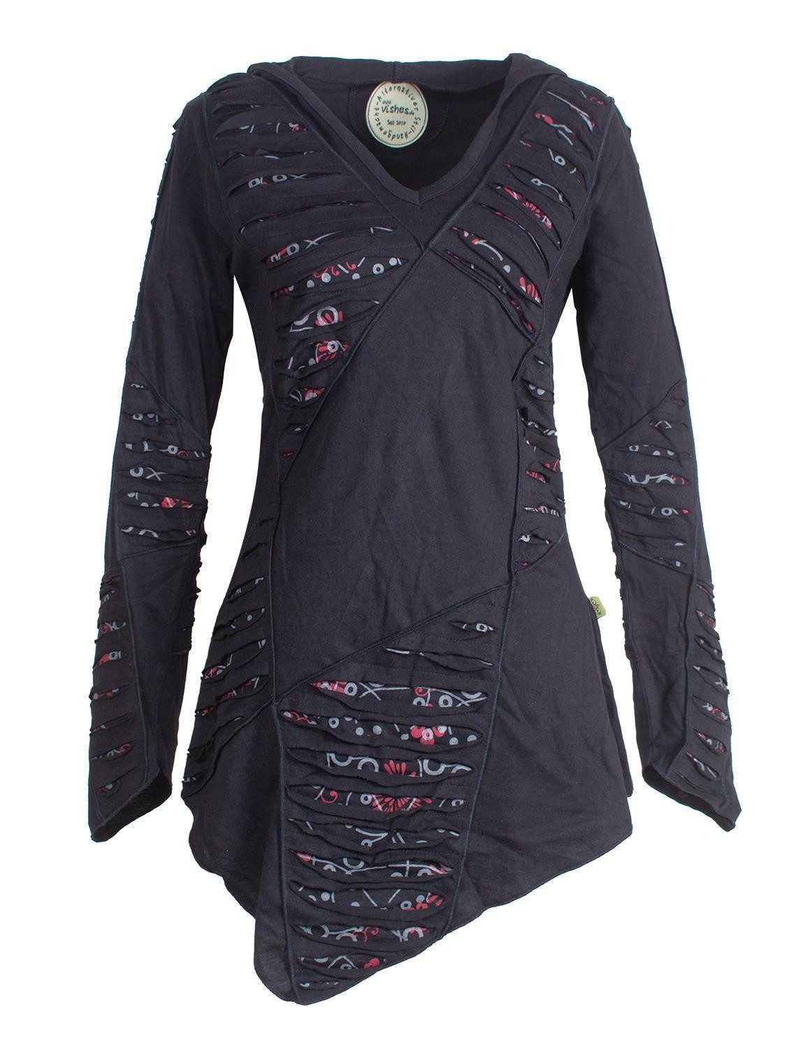 Vishes Zipfelkleid Langarm Damen Baumwoll Cutwork-Kleid günstig online kaufen