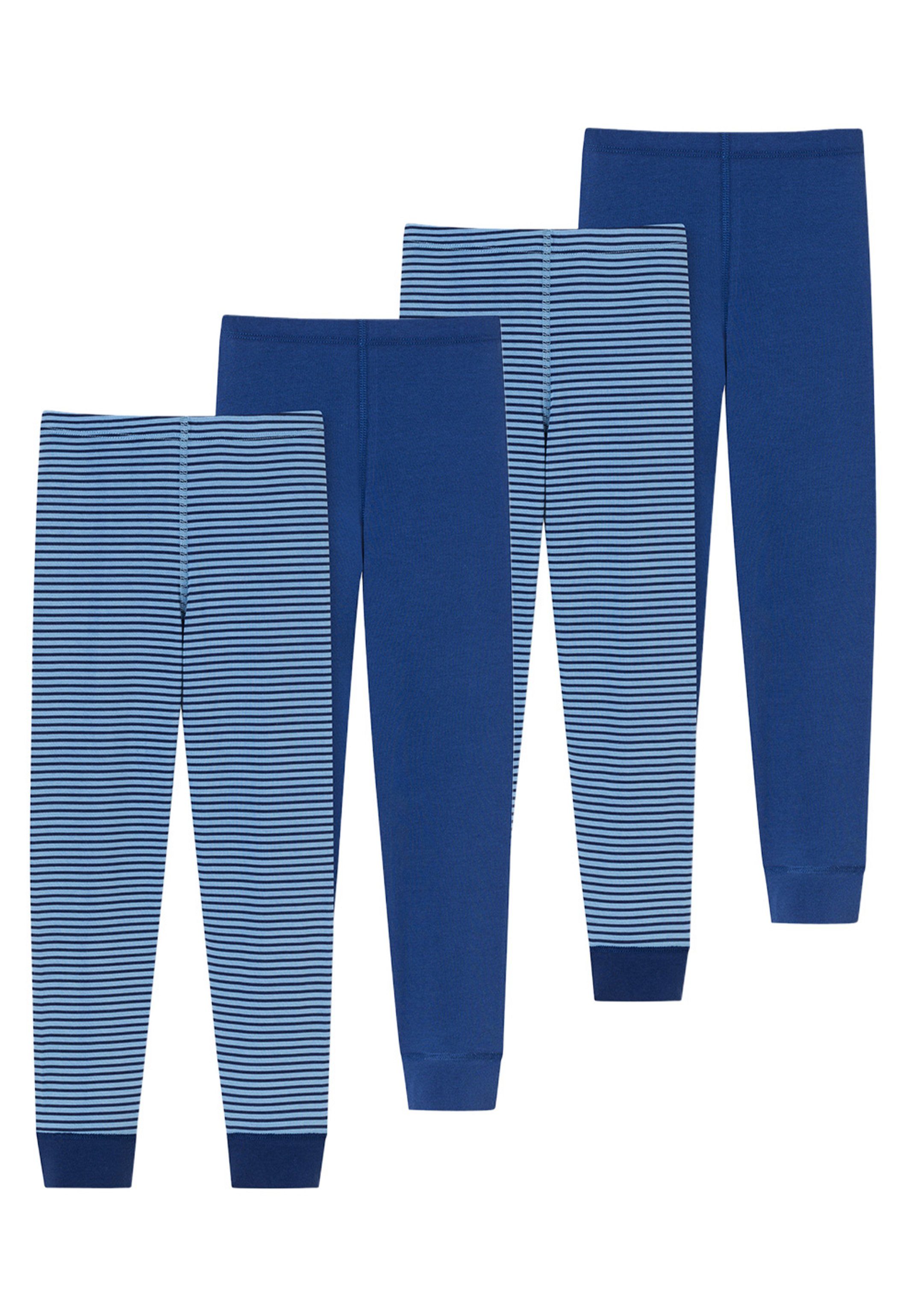 Schiesser Lange Unterhose 4er Pack 95/5 Organic Cotton (Spar-Set, 4-St) Lange Unterhose - Baumwolle - Ohne Eingriff - Blau