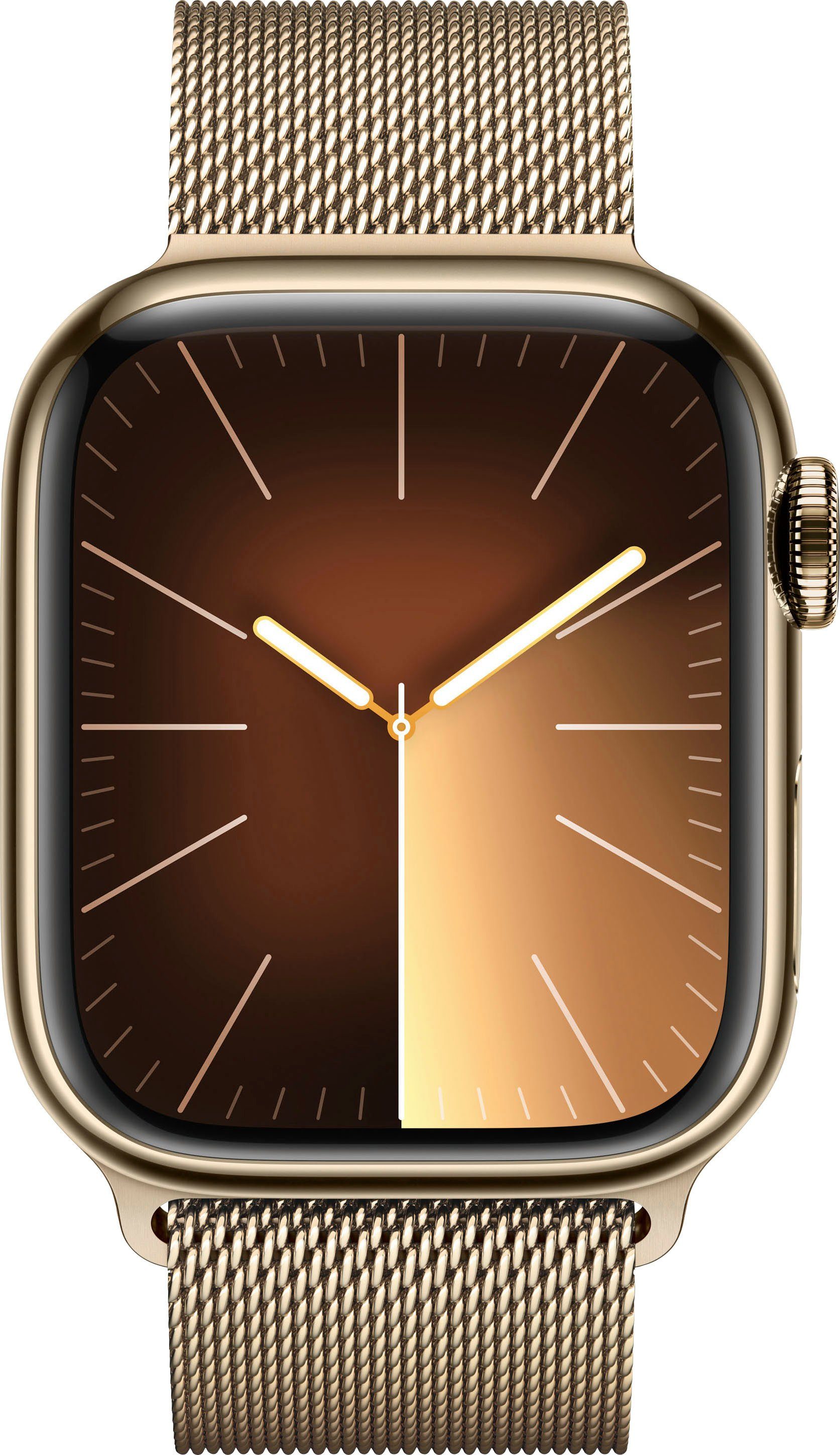 Gold Loop GPS Zoll, 10), Apple | (4,1 Milanese Cellular Series 9 Edelstahl Watch Smartwatch cm/1,61 OS Watch 41mm Gold +