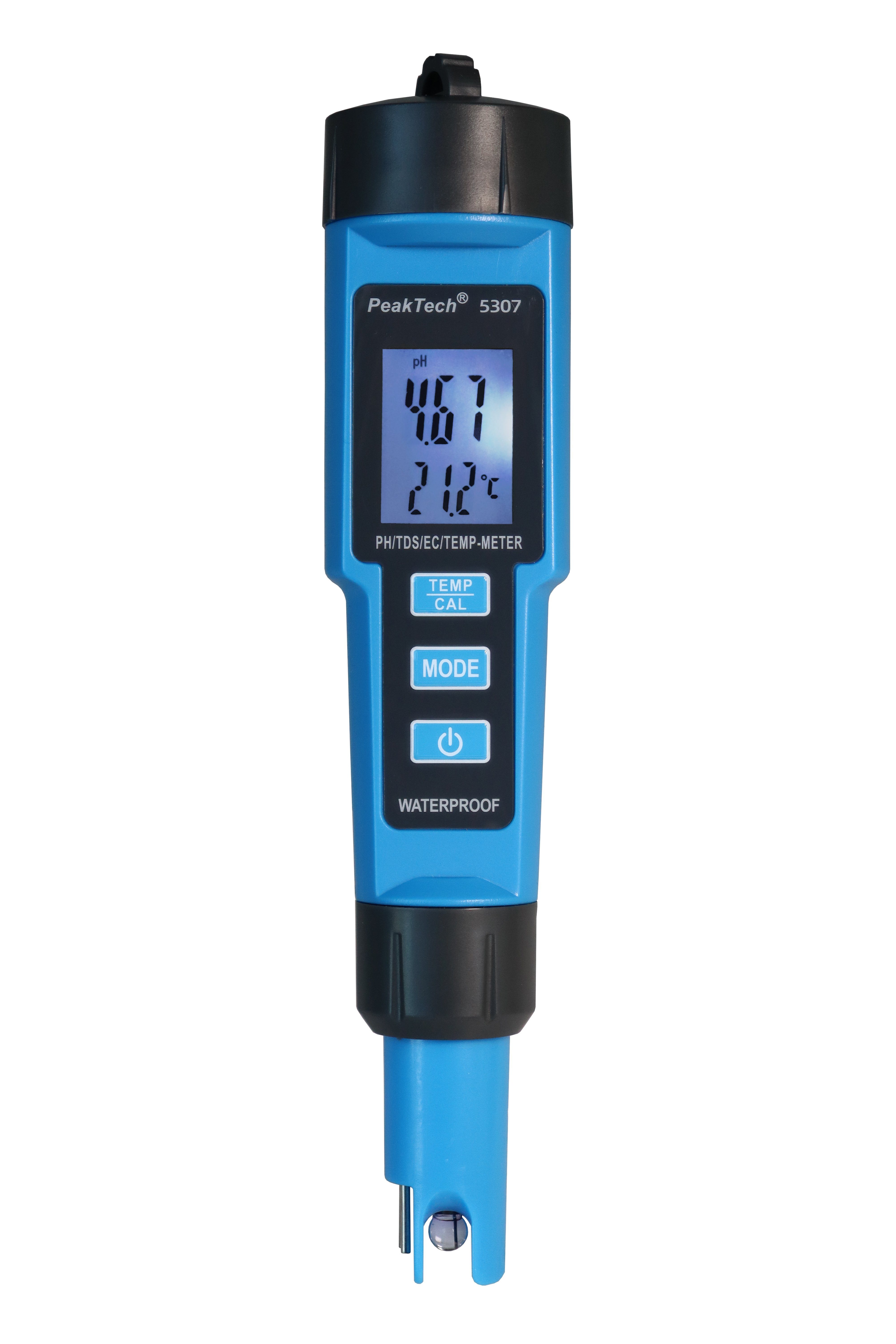 PeakTech Wassersensor PeakTech 5307: Wasser-PH/EC/TDS/Temp.~14pH; 19990μS/cm; 19990ppm; 50°C